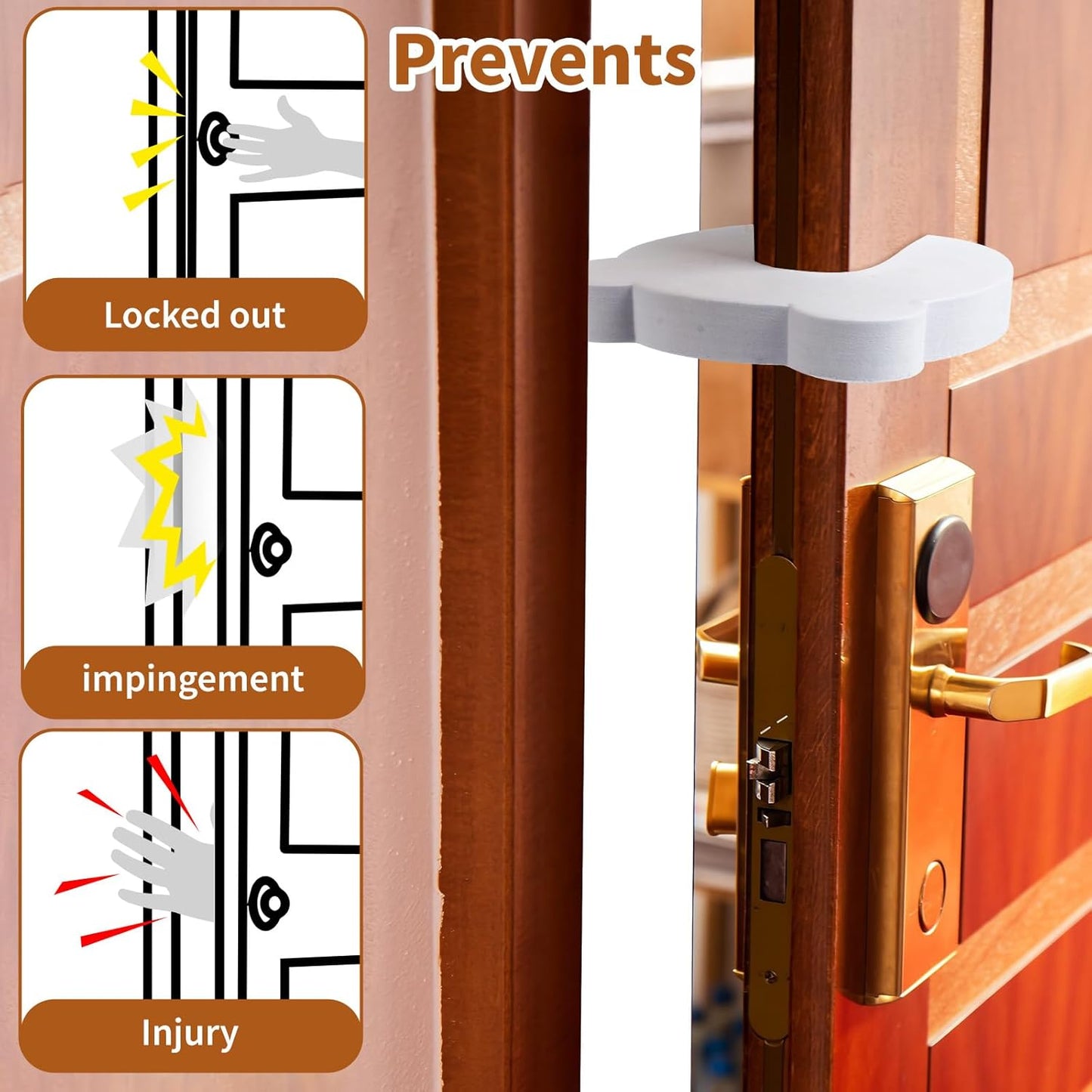 Door Pinch Guards 4PCS Baby Proof Doors Extra Soft Foam, Sleek Design, Child Safety, Baby Safety Finger Protectors -Prevents Finger Pinch Injuries, Slamming Doors, Door Stoppers for Kids