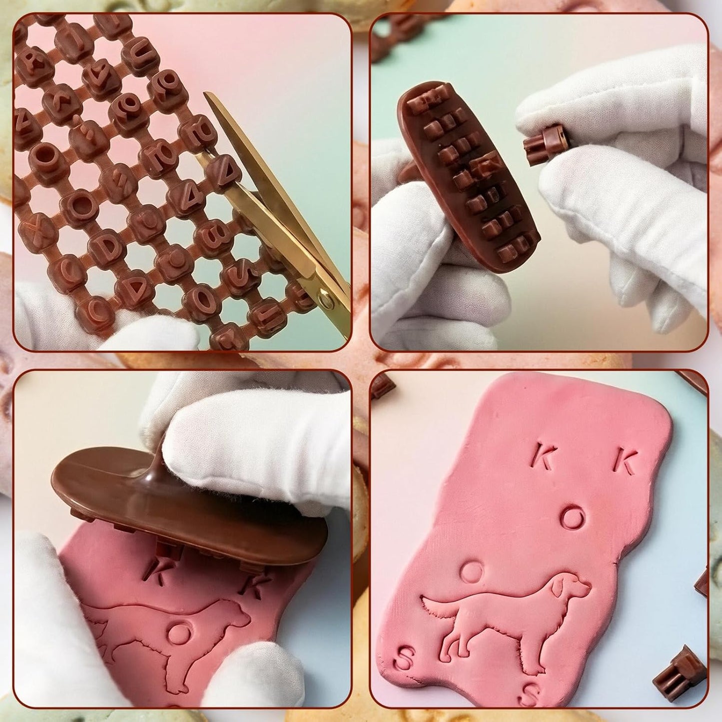 100Pcs Letter Stamps for Pottery Clay Polymer- 3 Styles Alphabet Number Symbols Stamps for Cookie Chocolate - for Cookie Stamp Letters, Baking, Cake Baking Embosser Molds, DIY Embossing,