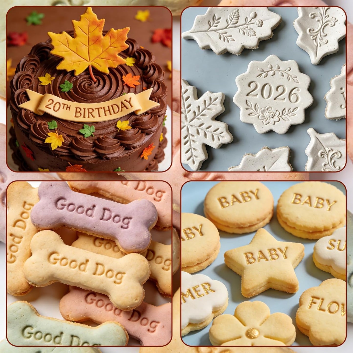 100Pcs Letter Stamps for Pottery Clay Polymer- 3 Styles Alphabet Number Symbols Stamps for Cookie Chocolate - for Cookie Stamp Letters, Baking, Cake Baking Embosser Molds, DIY Embossing,