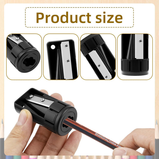 4 Pack Carpenter Pencil Sharpener, Manual Contractor Pencil Sharpener, Portable Woodworking Pencil Sharpeners Cutter Shaver Narrow Sharpening Tool for Woodworking Tool Black