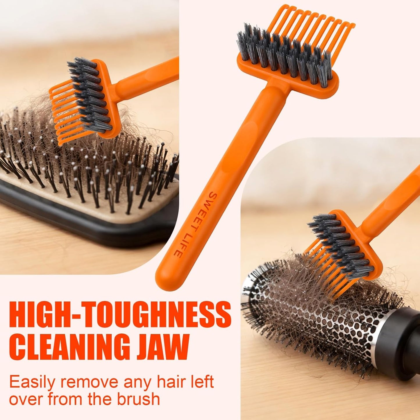 1-Pack 2-in-1 Comb Cleaner with Pick and Bristles - Hair Brush Cleaners - Hairbrush Cleaner Remover Rake for Home Salon Travel Use - Effectively Clear Hair Dust Grease and Dirt on Combs