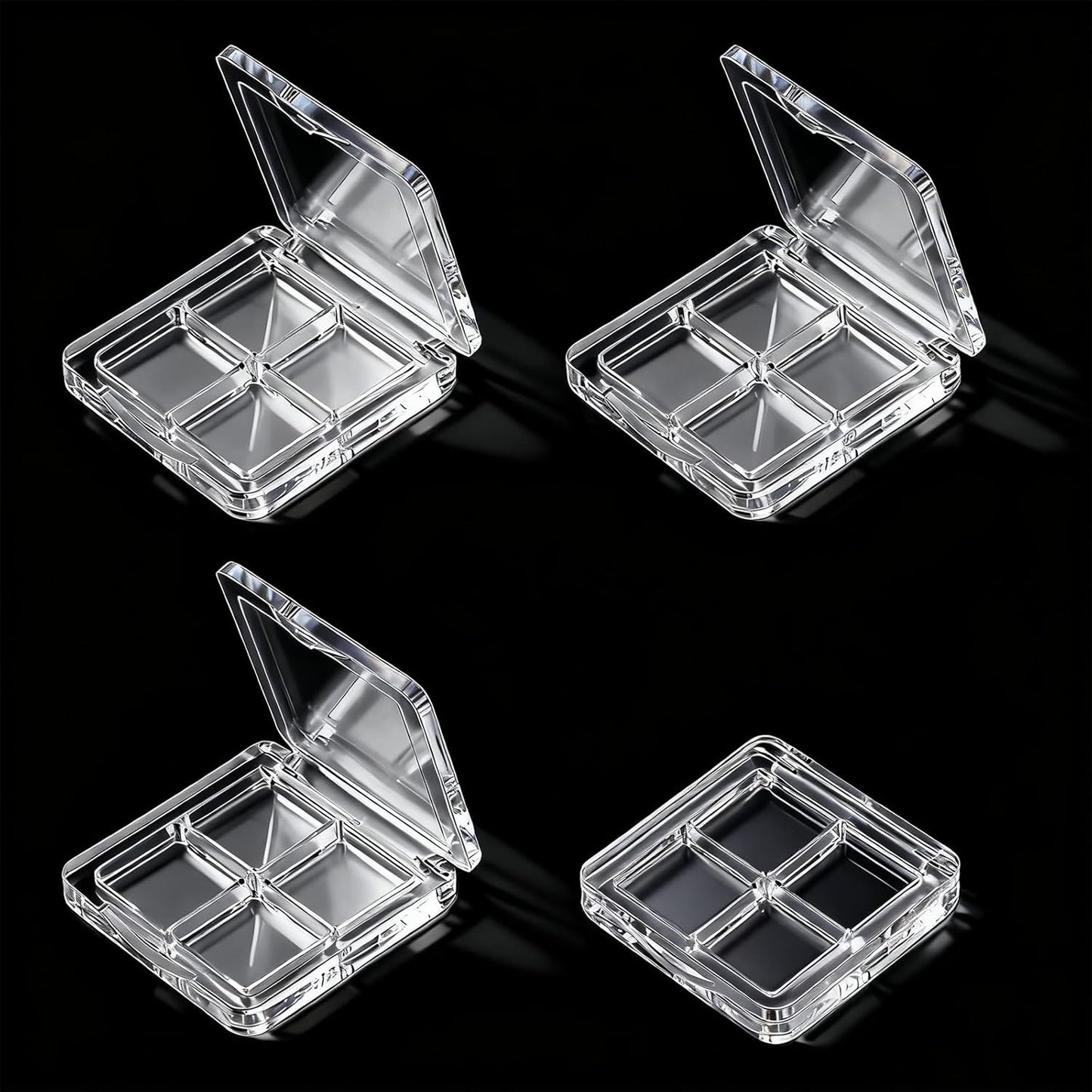 4-Pack Empty Lipstick Palette - 4 Grid Clear Empty Makeup Palette Cases - Highlighters Sample DIY Eyeshadow Powder Blush Lipstick Boxes - Travel Eye Shadow Dispensing Storage Container