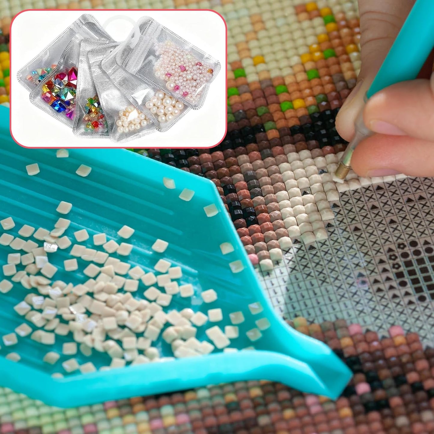 100PCS Diamond Painting Beads Storage Bags – 4.3'' x 2.7'' Small Reusable Ziplock Jewerly Bags Pouches for DIY Diamond Art, Gem & Bead,Samples,Small Items,Craft Supplies Storage Accessories