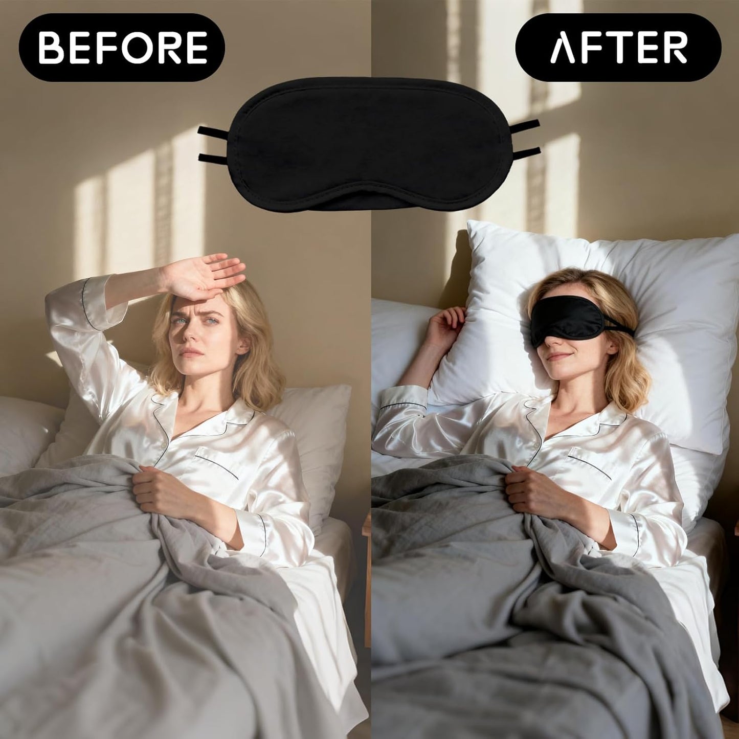 8-Pack Blindfold Sleep Mask for Party Games Travel Sleep Team Build Party Supply - Eye Covers for Sleeping with Adjustable Strap - Sleeping Masks for Women Men, Black