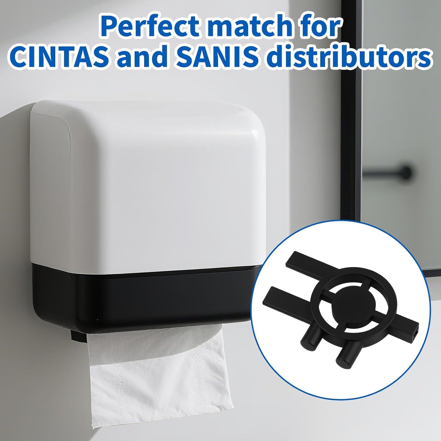 8pcs Dispenser Key Replacement for Cintas Sanis, 3-in-1 Toilet Paper Towel Holder Key Soap Dispensing for Home Office School Maintenance Commercial Business