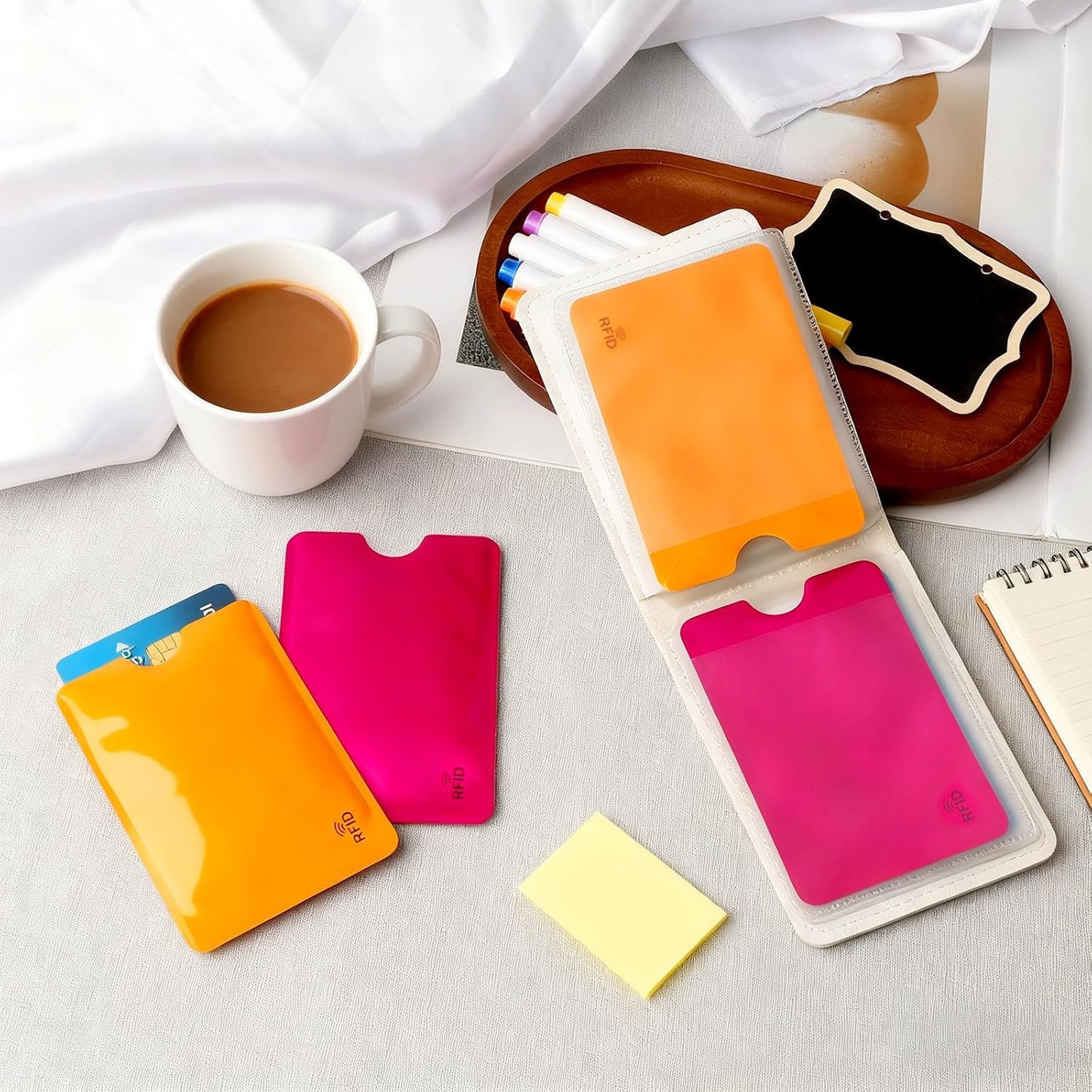 24-Pack Travel RFID Blocking Sleeves - 2.48'' x 3.58'' Multicolor Identity Theft Protection Secure Cred Card Protecor Holders - Waterproof aluminum Foil Slim Design easily into your Wallet