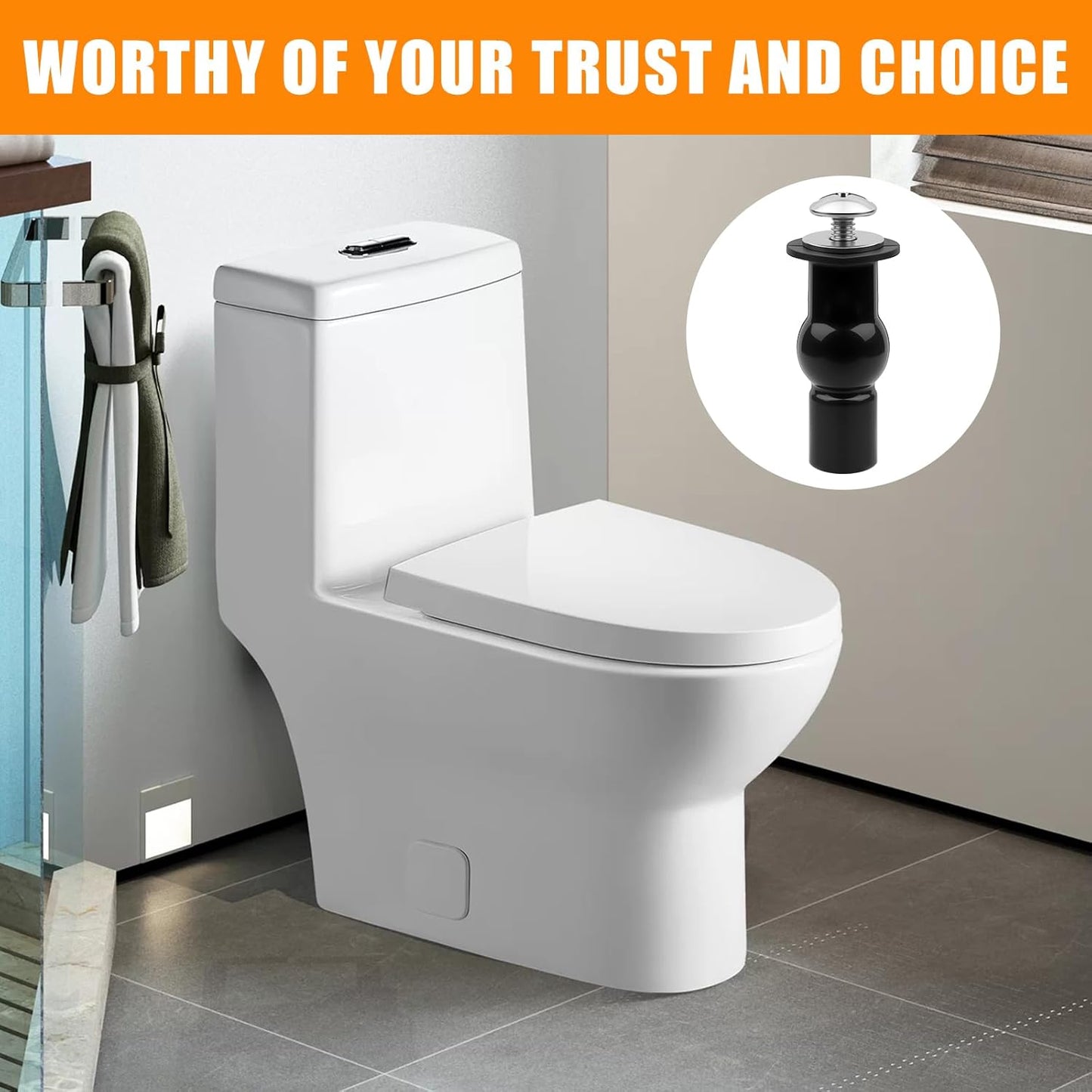 2 Pack Toilet Hinge Bolts, Universal Rubber Expansion Seat Cover Screws for Top Mounting Toilet Seat Hinges (for 14-16mm hole toilet seats)