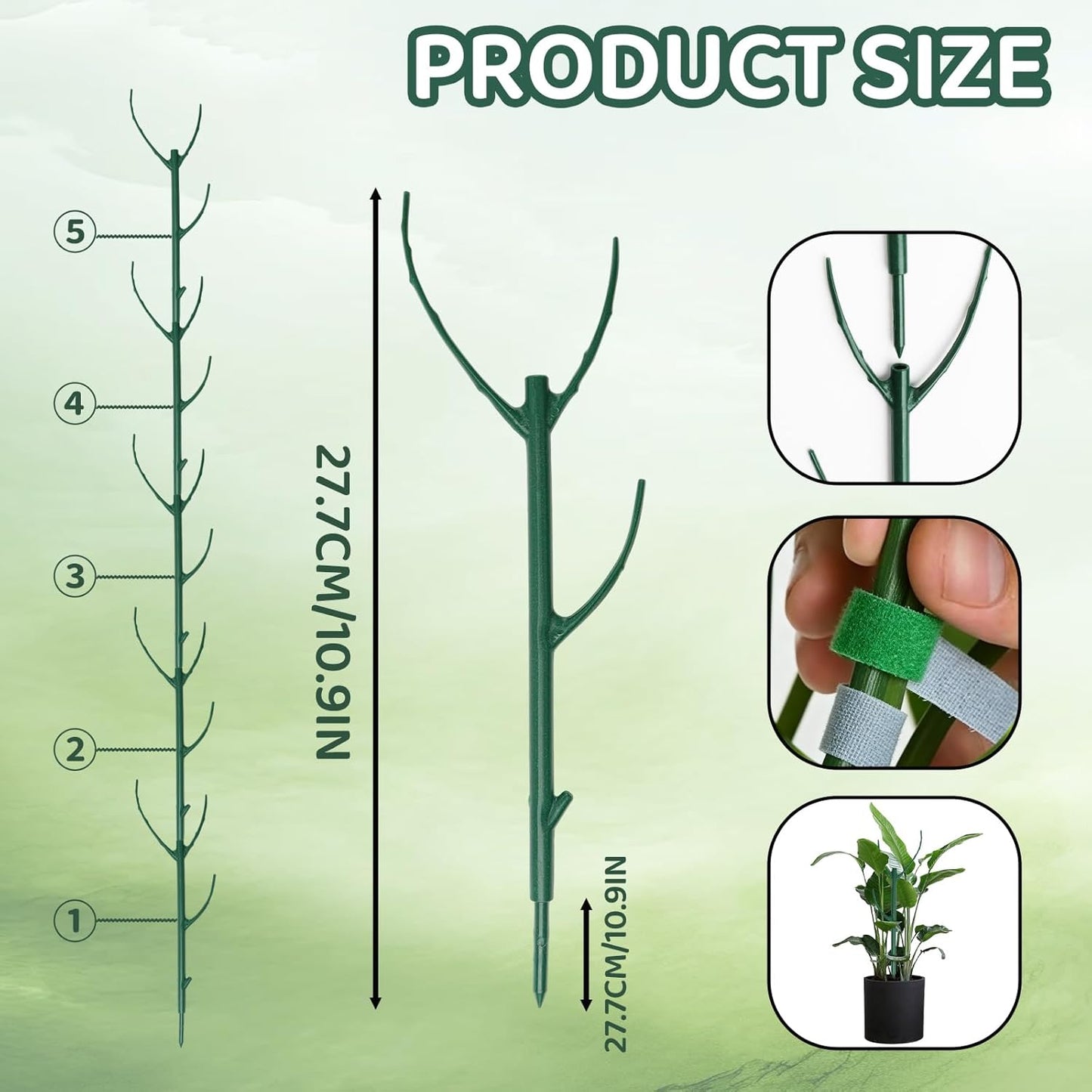5-Pack Stackable Monstera Plant Support - Plant Stakes with Cage Rings for Indoor and Outdoor Plants Use - Garden Stakes for Climbing