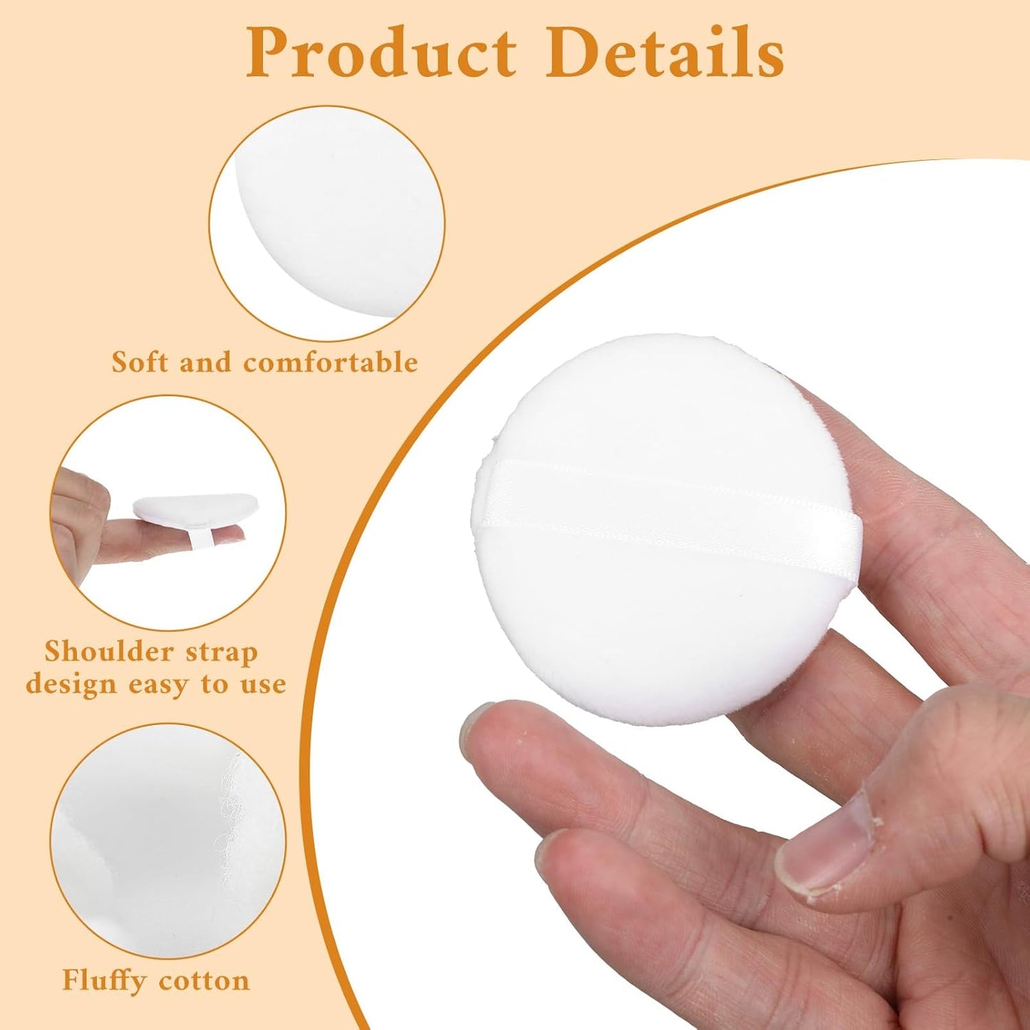 12Pcs White Makeup Puffs, 2 Inch Mini Round Setting Makeup Puffs Reusable Crystal Velvet Beauty Make up Tools for Loose Powders Liquid Foundation Cosmetic Soft Face Blending