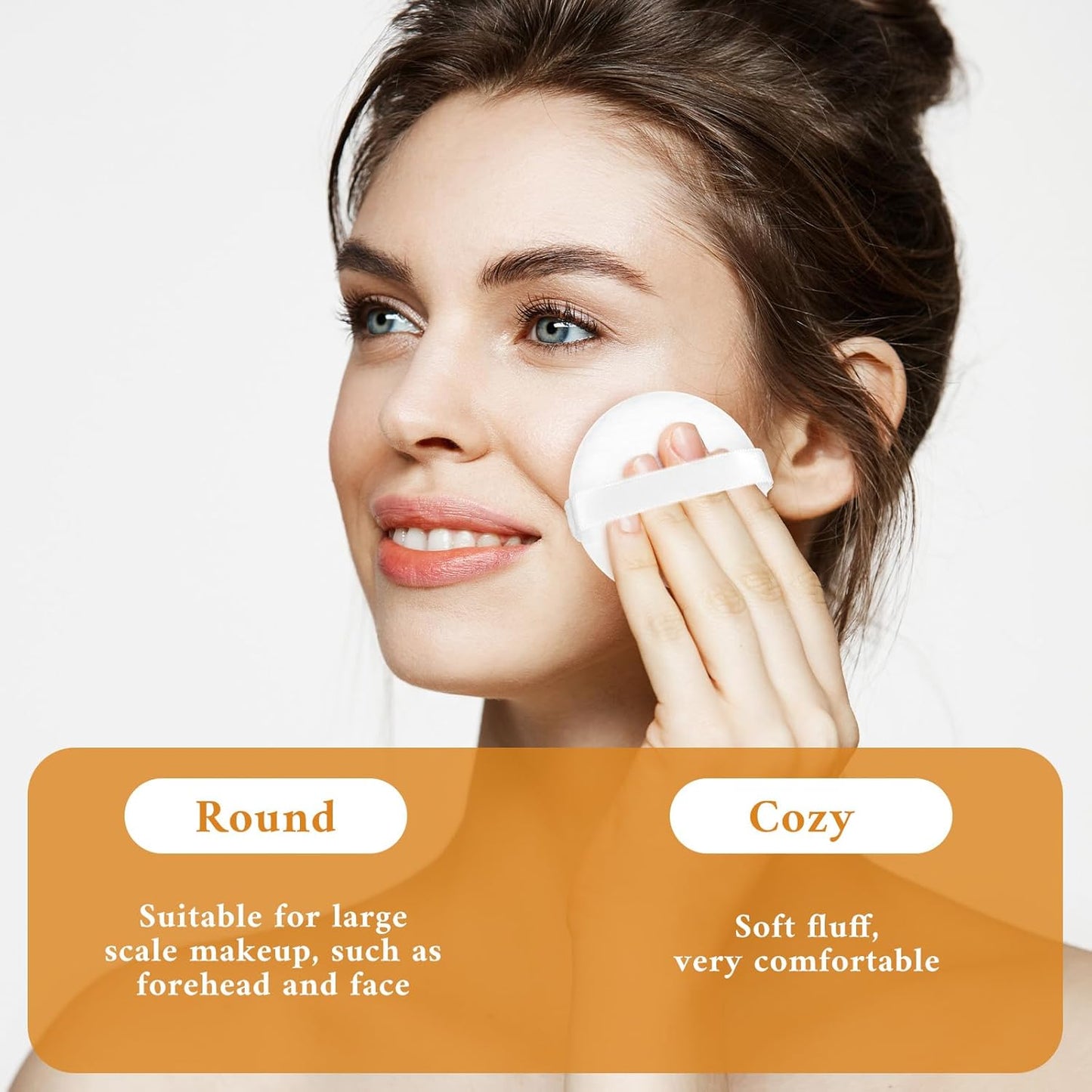 12Pcs White Makeup Puffs, 2 Inch Mini Round Setting Makeup Puffs Reusable Crystal Velvet Beauty Make up Tools for Loose Powders Liquid Foundation Cosmetic Soft Face Blending