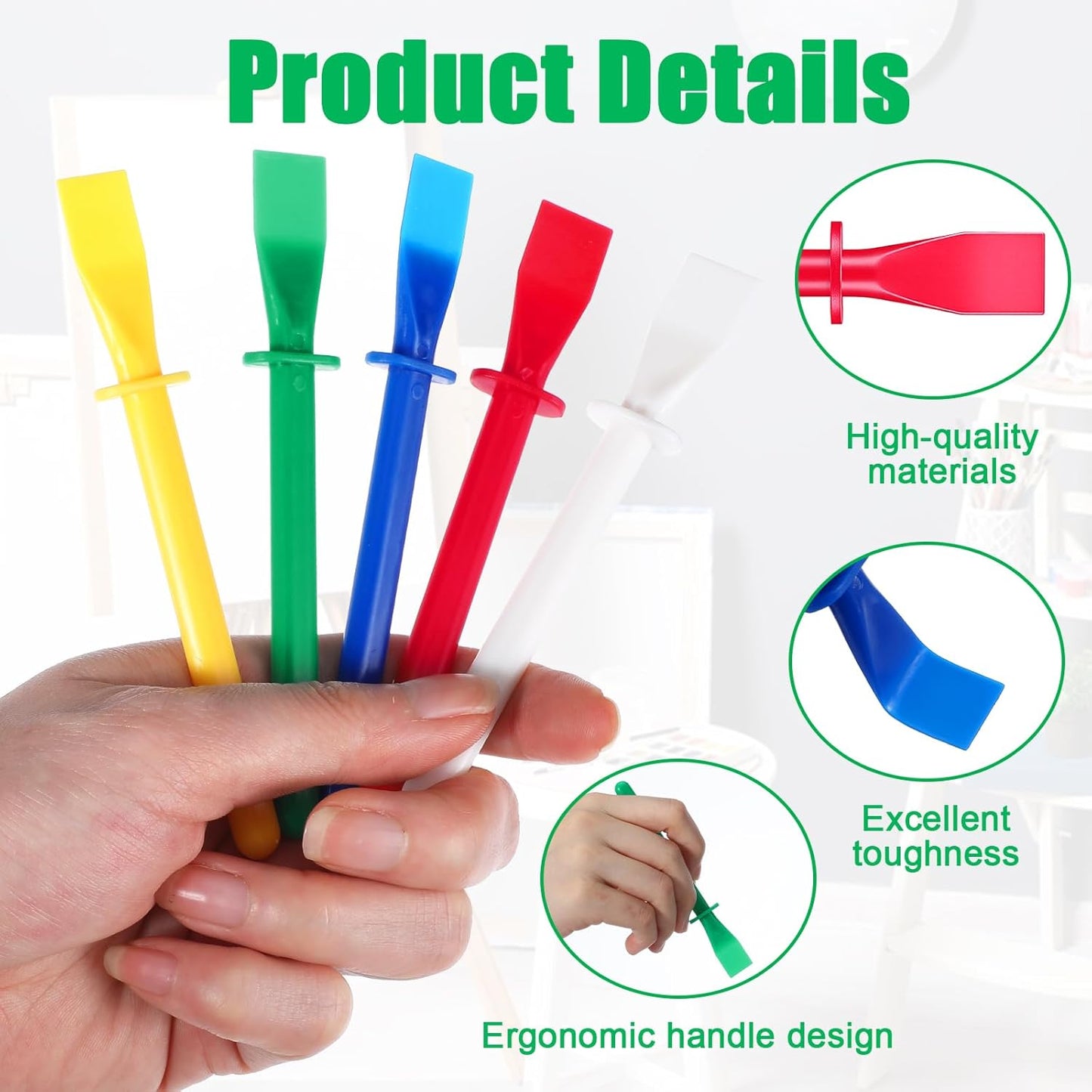 15Pcs Silicone Glue Brush,Reusable Glue Spreader Plastic Spreader Tool Set for DIY Painting Mixing & Spreading - Flatback