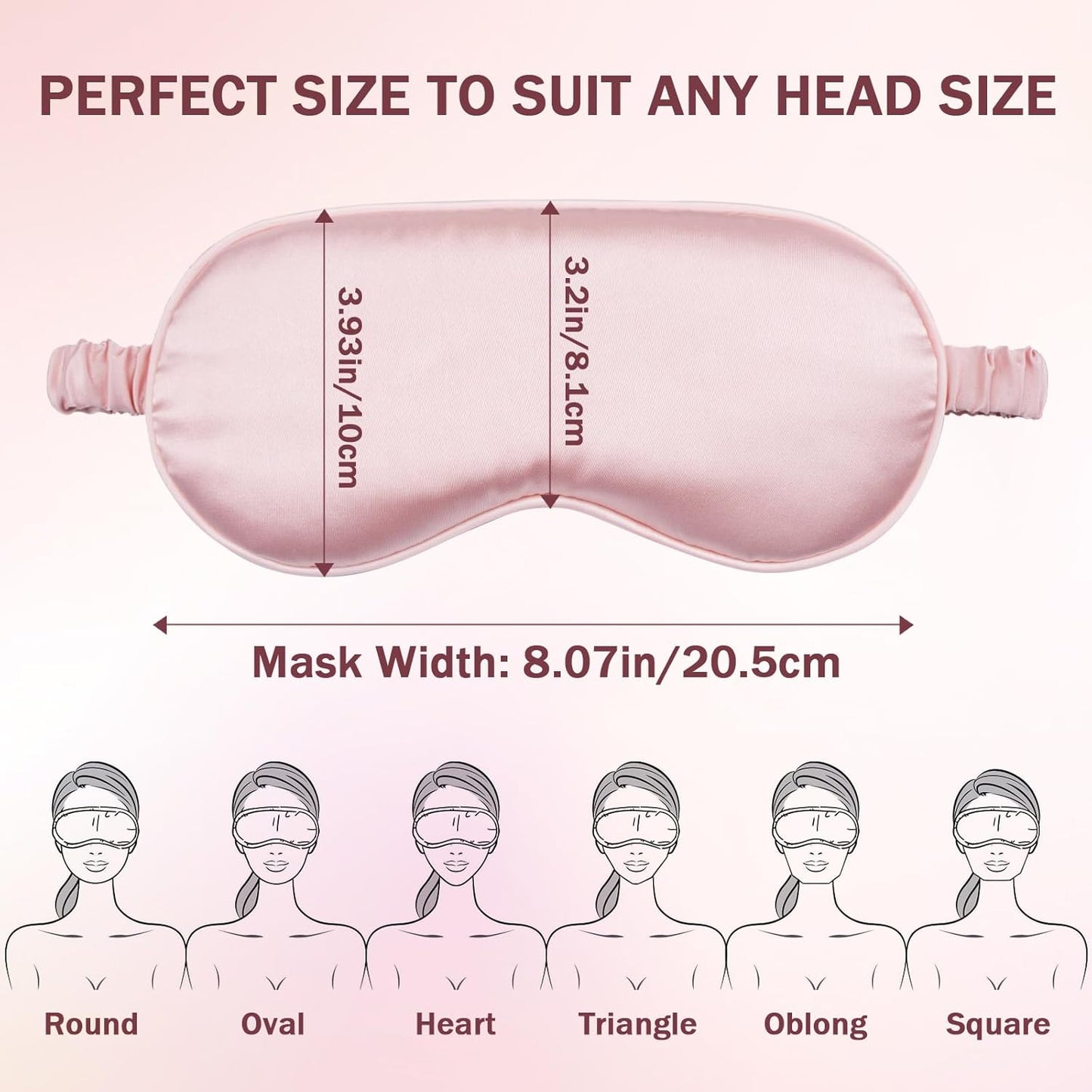 Silk Sleep Mask Set of 2, Adjustable Silk Eye Mask for Sleeping, Soft Sleeping Eye Shade Cover for Women, Good for Blocking Light, Reducing Puffiness, Enhancing Sleep Quality (Pink & Black)