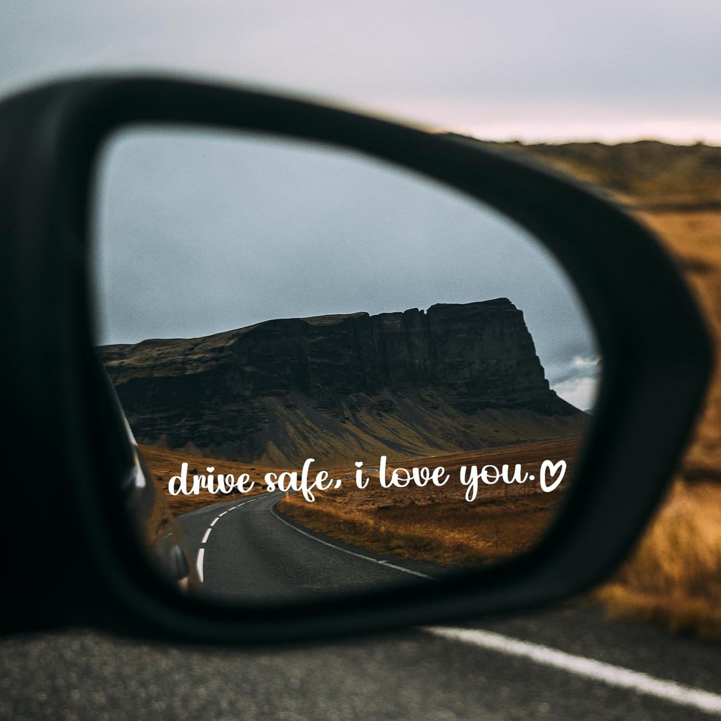 5 Pcs Drive Safe I Love You Sticker, White I Love You Drive Safe Mirror Stickers for Rearview Mirror & Windshield, Reusable Funny Car Decals for Couples & Family