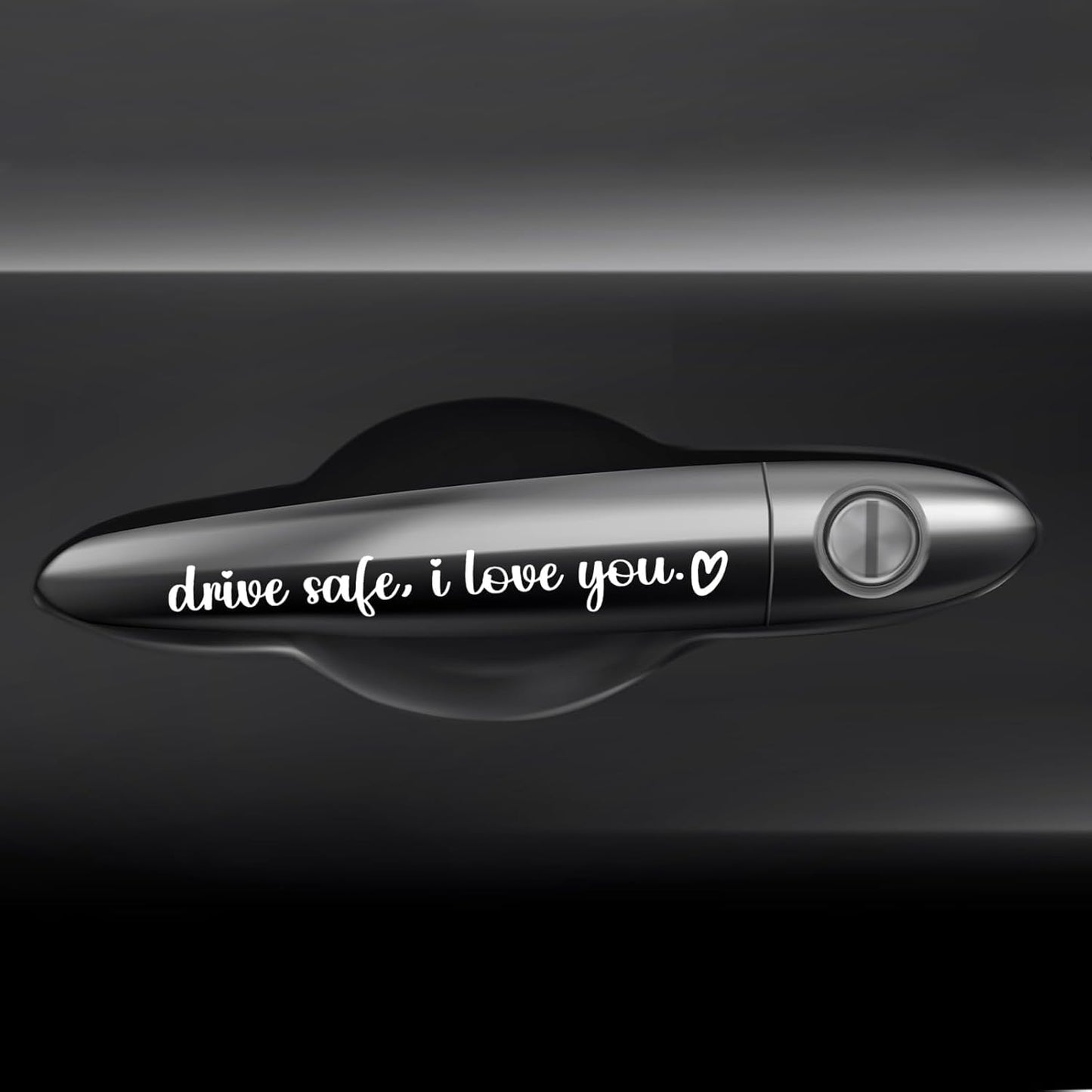 5 Pcs Drive Safe I Love You Sticker, White I Love You Drive Safe Mirror Stickers for Rearview Mirror & Windshield, Reusable Funny Car Decals for Couples & Family