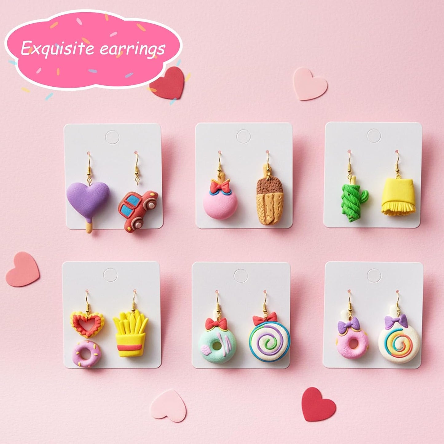 2Pcs Polymer Clay Molds for Jewelry Making Set,Silicone Air-Dry Clay Molds for Making Candy Lollipop Donut