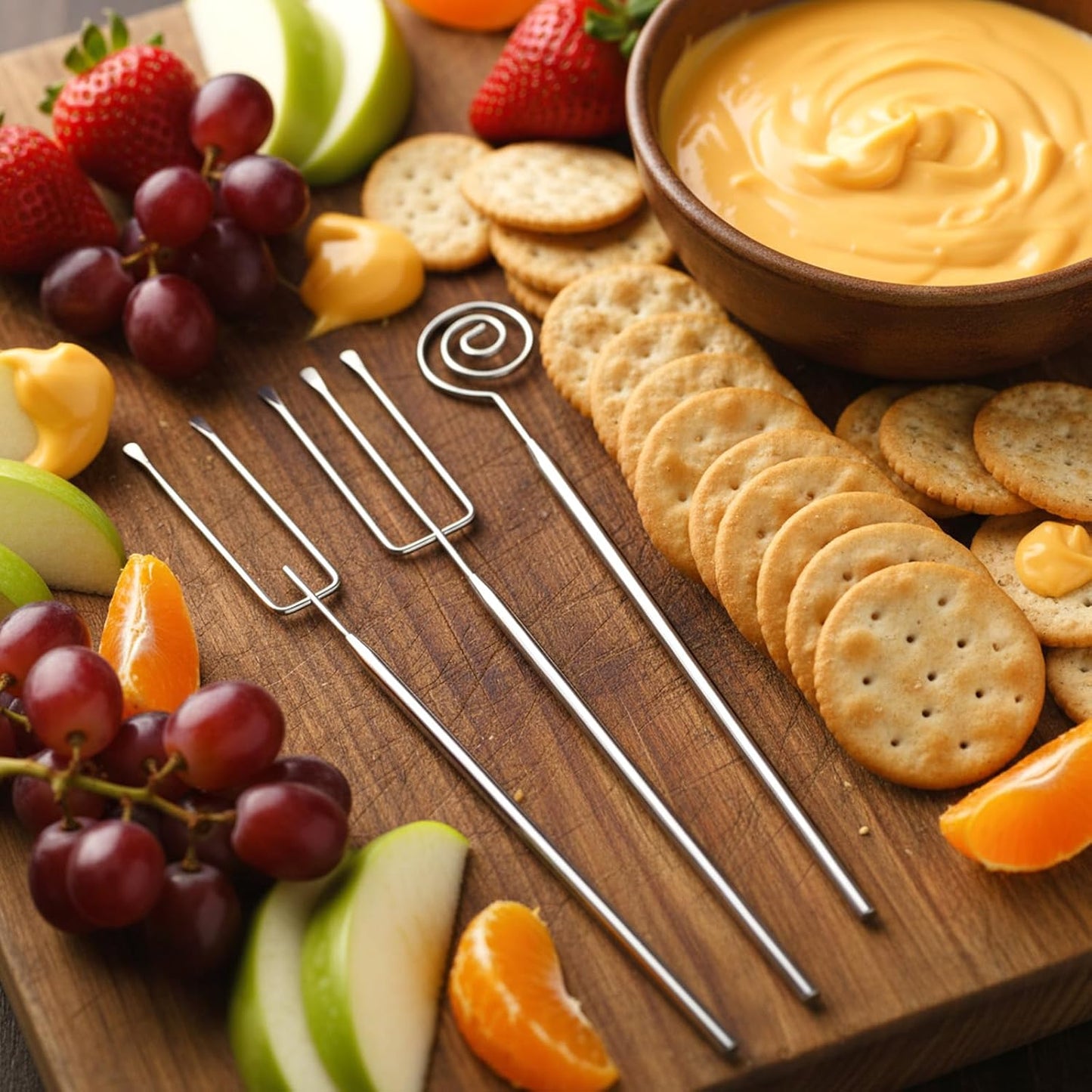 3PCS Chocolate Dipping Tool - Stainless Steel Candy Dipping Tools Baking Supplies Fondue Fork, Spiral Fork Cooking Tool Set, Dishwasher Safe