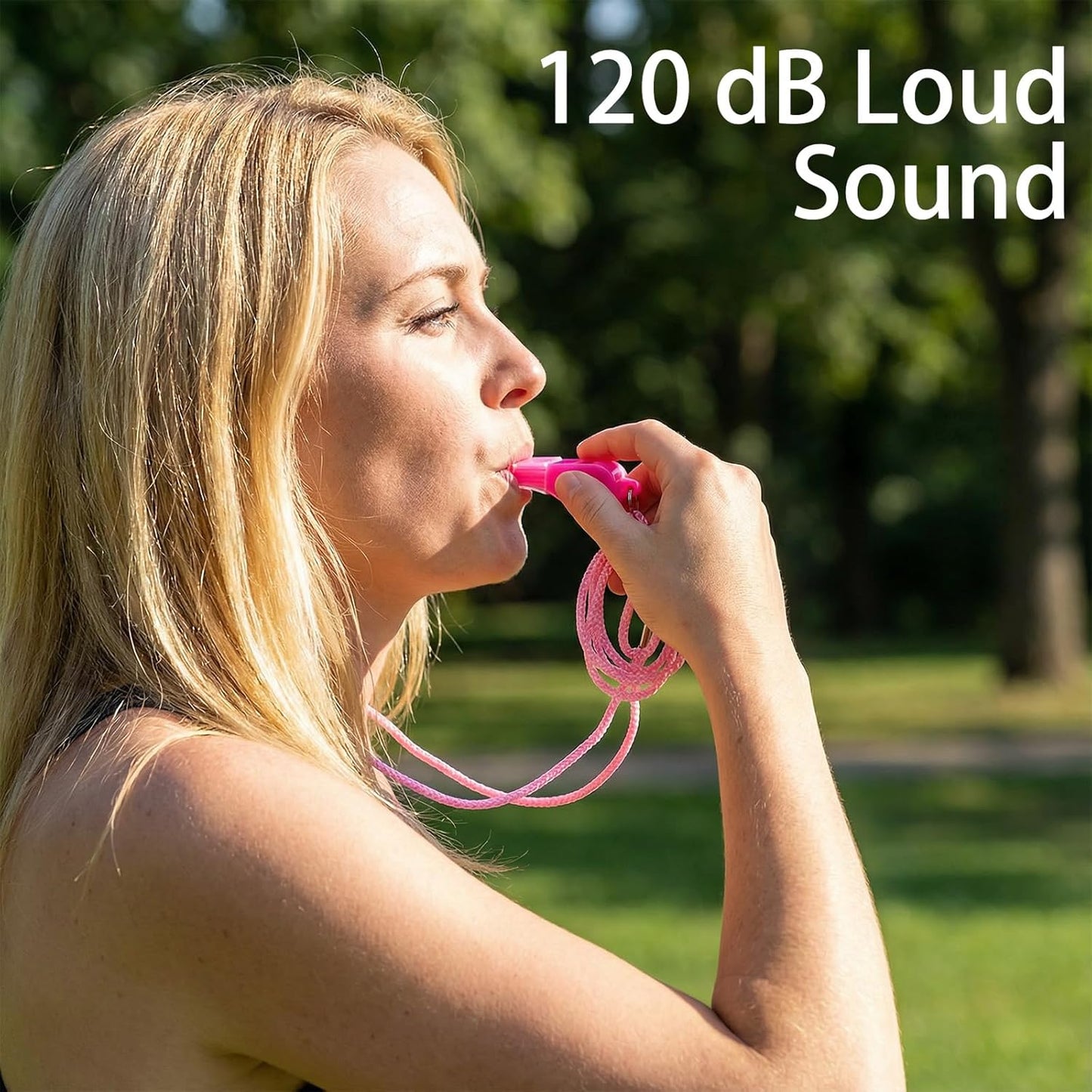 2PCS Pink Coach Whistle with Lanyard, High-Pitched Plastic Whistles Emergency Loud Crisp Sound for Coach Outdoor Safety Referee Lifeguard Teachers Dog Training