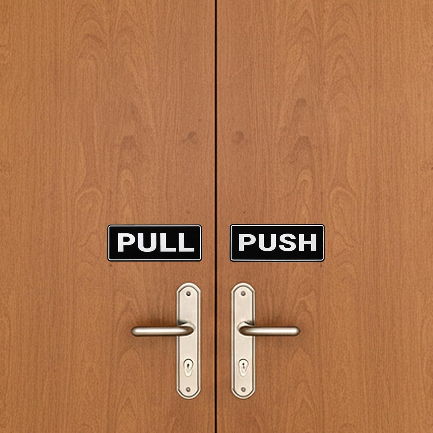 6Pack Push Pull Door Stickers,Adhesive Push and Pull Signs Stickers for Glass Doors and Other Side Doors in Business,Stores,Cafes,Shops - (2 x 5",Horizontal)