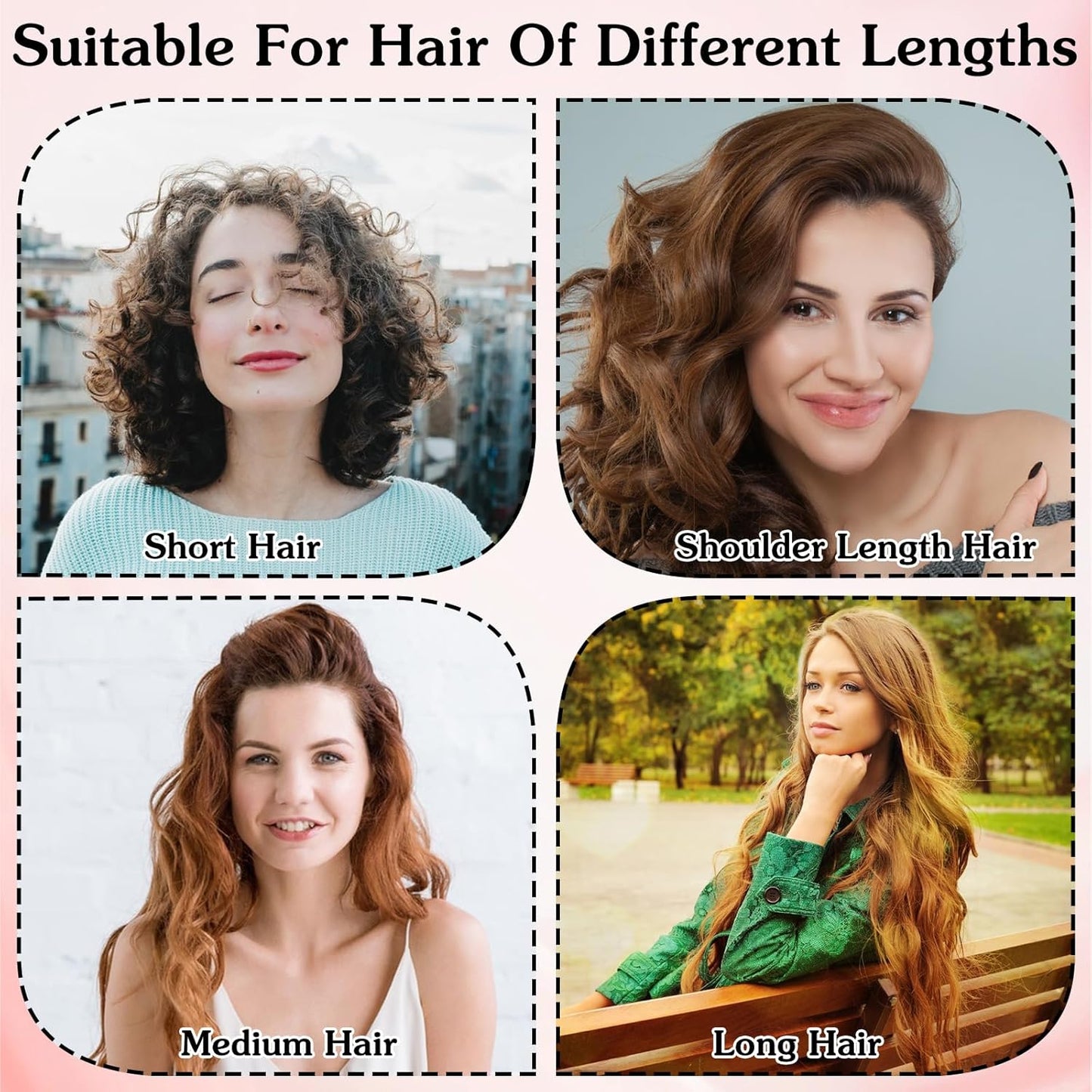 Extended Heatless Curls for Women, 63Inch No Heat Curls Overnight Headband for Long & Short Hair Soft Sleeping Curler, Flexible Creates Wavy Hair Without Damage (Black)