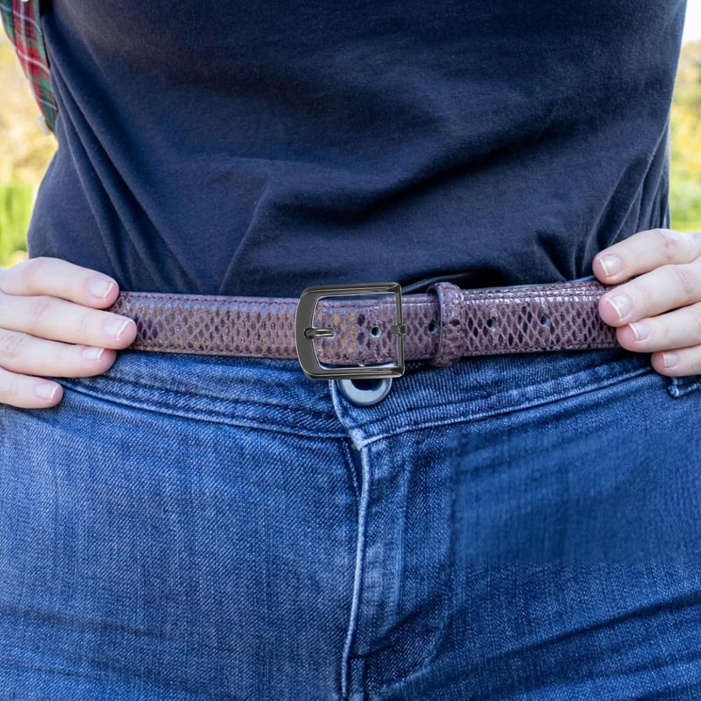 3 Pcs Classic Belt Buckle Replacement for Men & Women,38-40 mm (1.5-1.6 inch) Interchangeable Buckles with 3 Colors - Black+Silver+Bronze