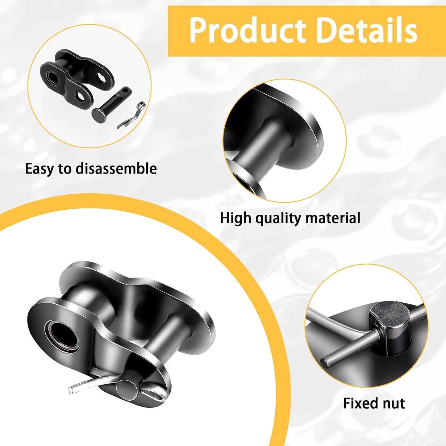 8 Pcs 420 Chain Roller Chain Offset Link 420 Chain Master Link, Half Link, Crank Link