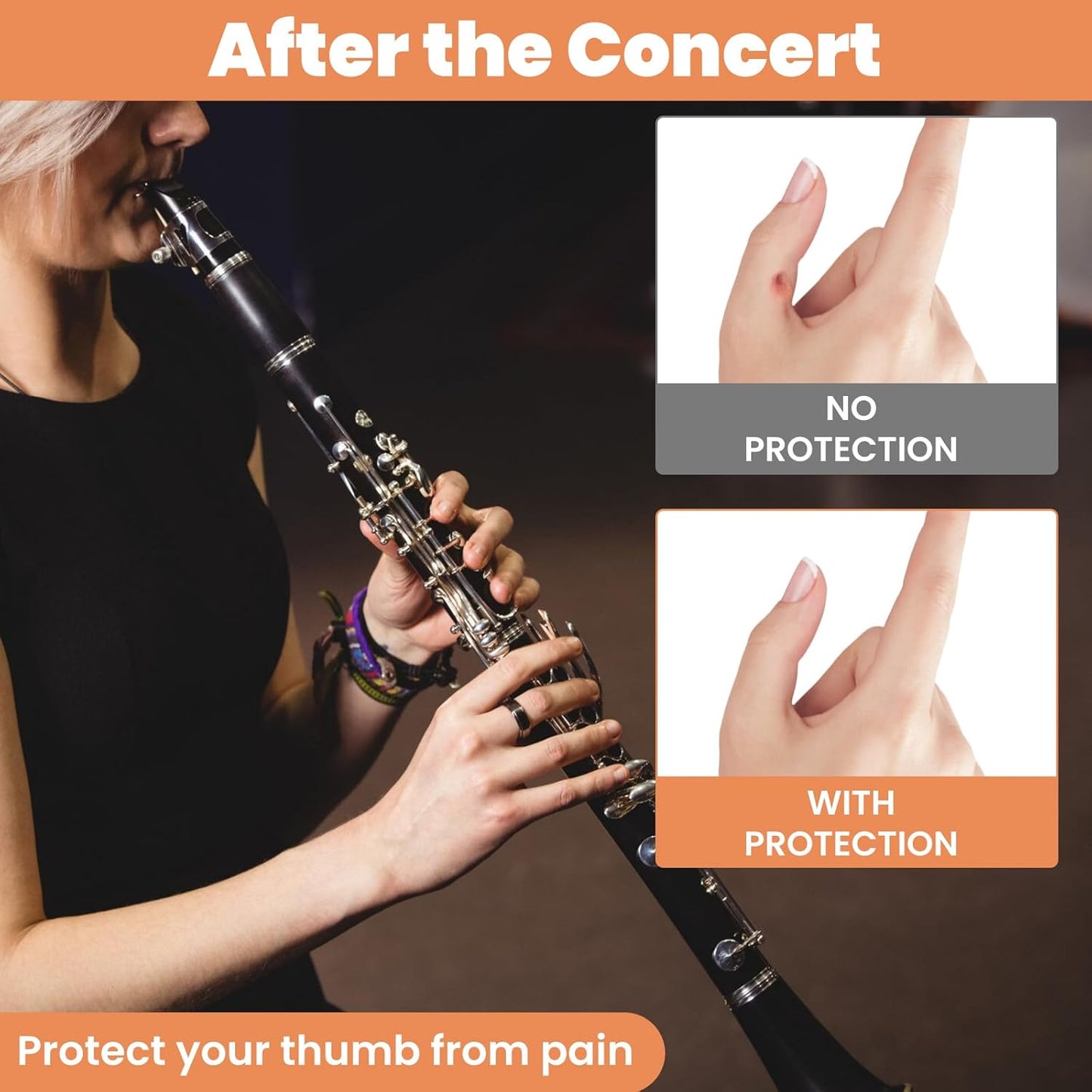 5PCS Clarinet Thumb Rest Cushion Soft Silicone Clarinets Oboe Thumb Rest Cushion Protector Thumbs Protector Fit for Most Clarinet