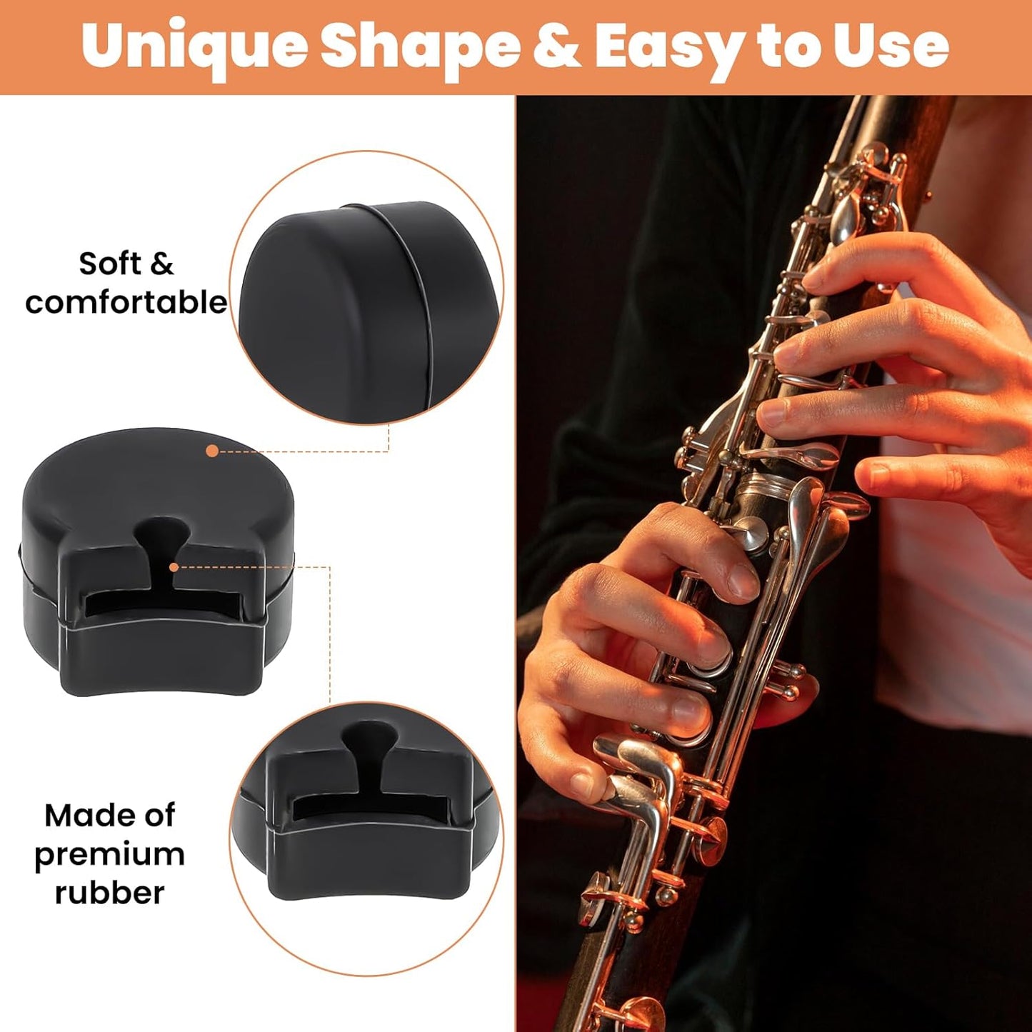 5PCS Clarinet Thumb Rest Cushion Soft Silicone Clarinets Oboe Thumb Rest Cushion Protector Thumbs Protector Fit for Most Clarinet