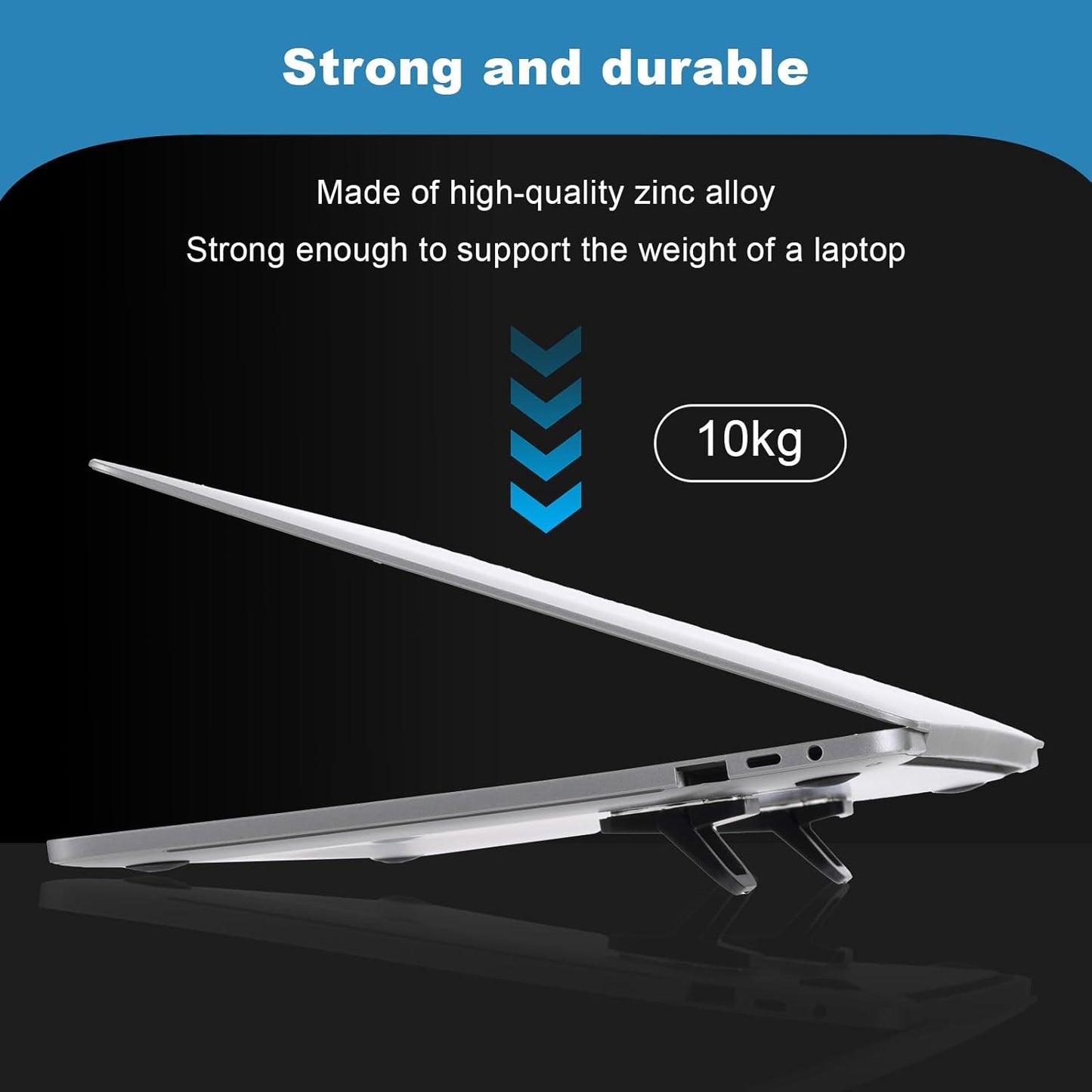 2Pcs Keyboard Riser Self-Adhesive Mini Portable Laptop Stand Foldable Portable Computer Self Adhesive Keyboard Riser for Laptop Most Keyboards, Black ABS Adjustable Keyboards Stand for Desktop