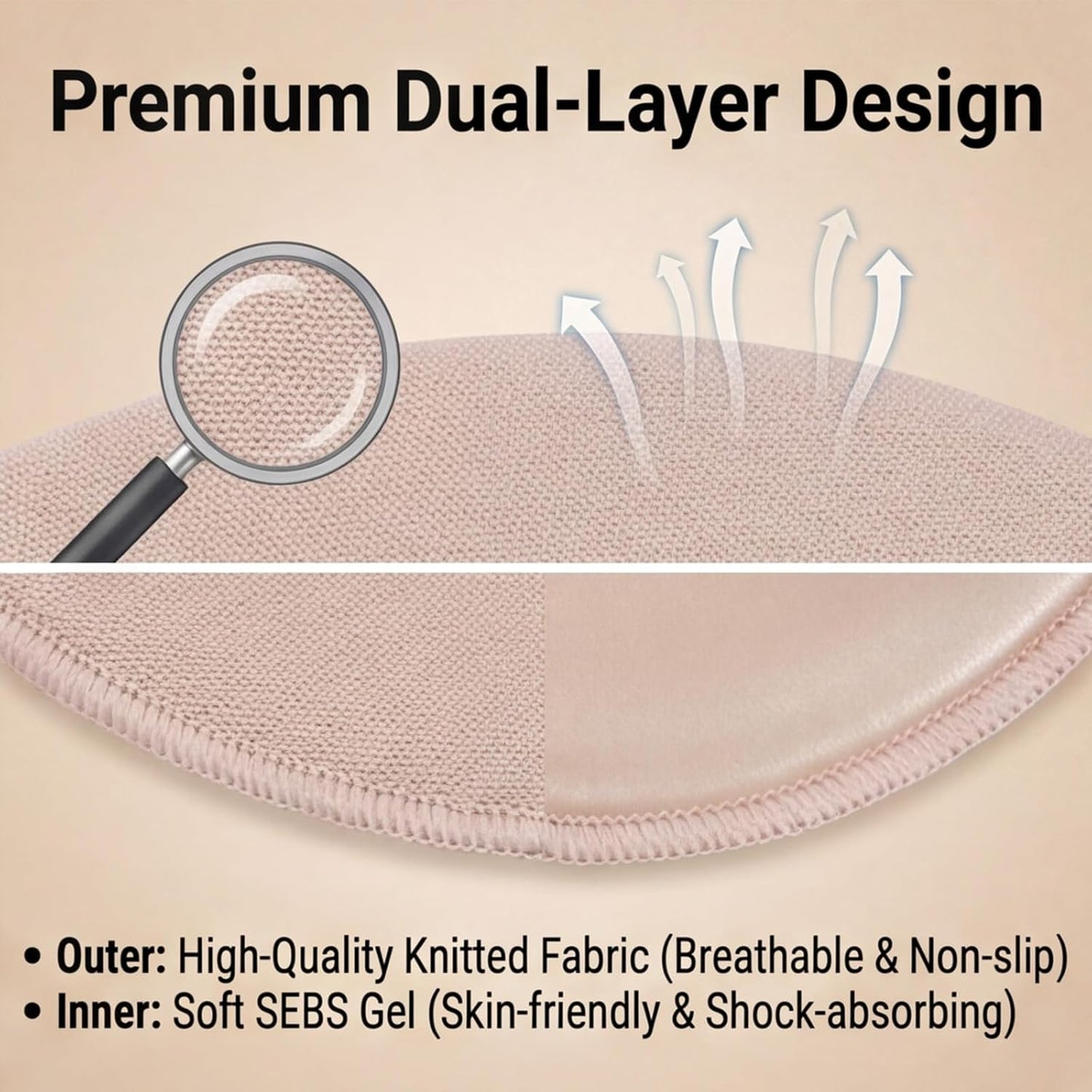 Toe Pads for Pointe Shoes, 1 Pair Soft Ballet Ballet Toe Pads Dance Shoe Toes Protector Accessories, 3.54 x 3.15 Inch High Heels Toes Caps Pad for Pointe Shoes, Forefoot Wrap Pad for Women Girls