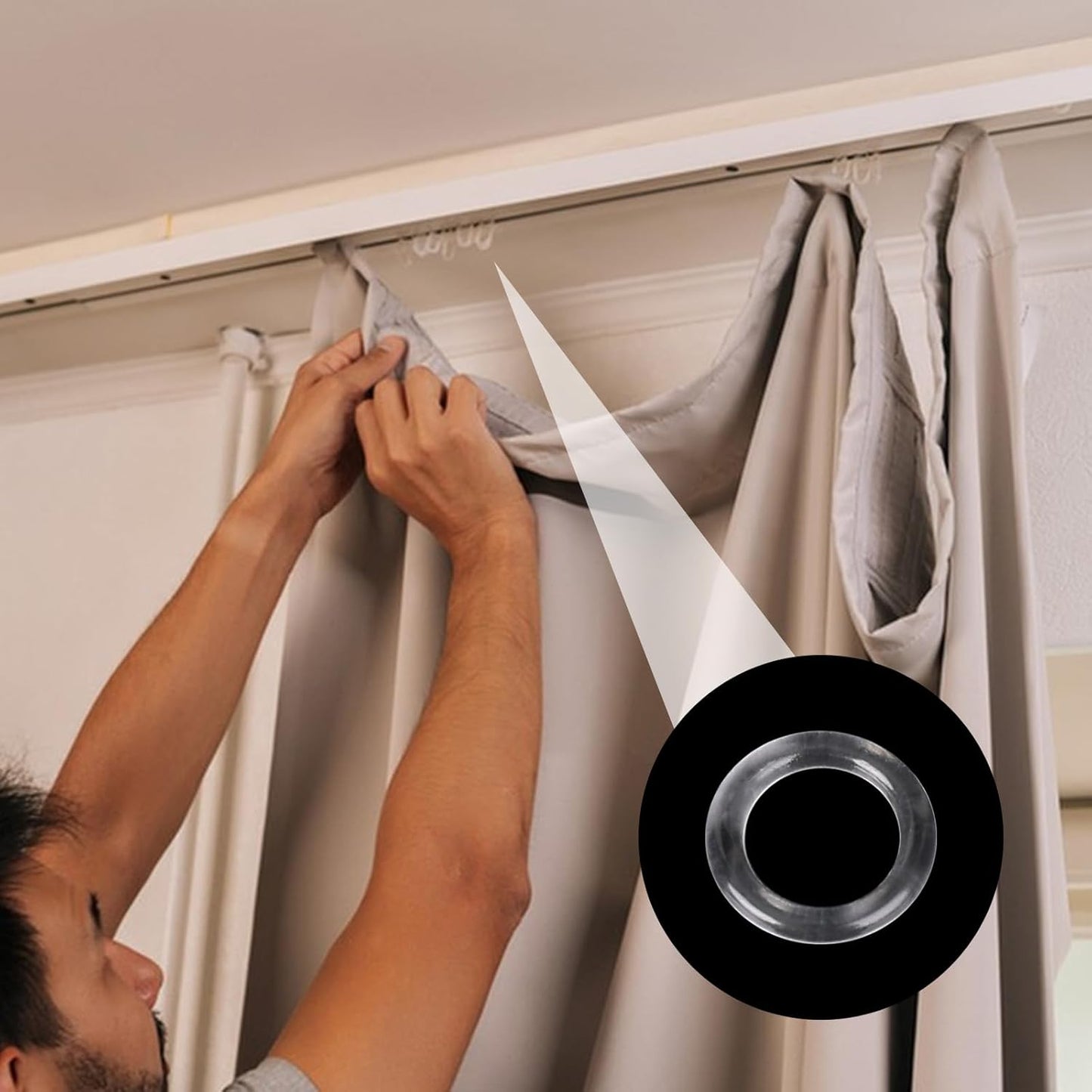 100pcs Roman Shade Rings Clear Plastic Drapery Ring Blind Curtain Rings for Roman Shades Clear Blind Curtains Ring Cafe Curtain Hardware for DIY Blinds, Curtains
