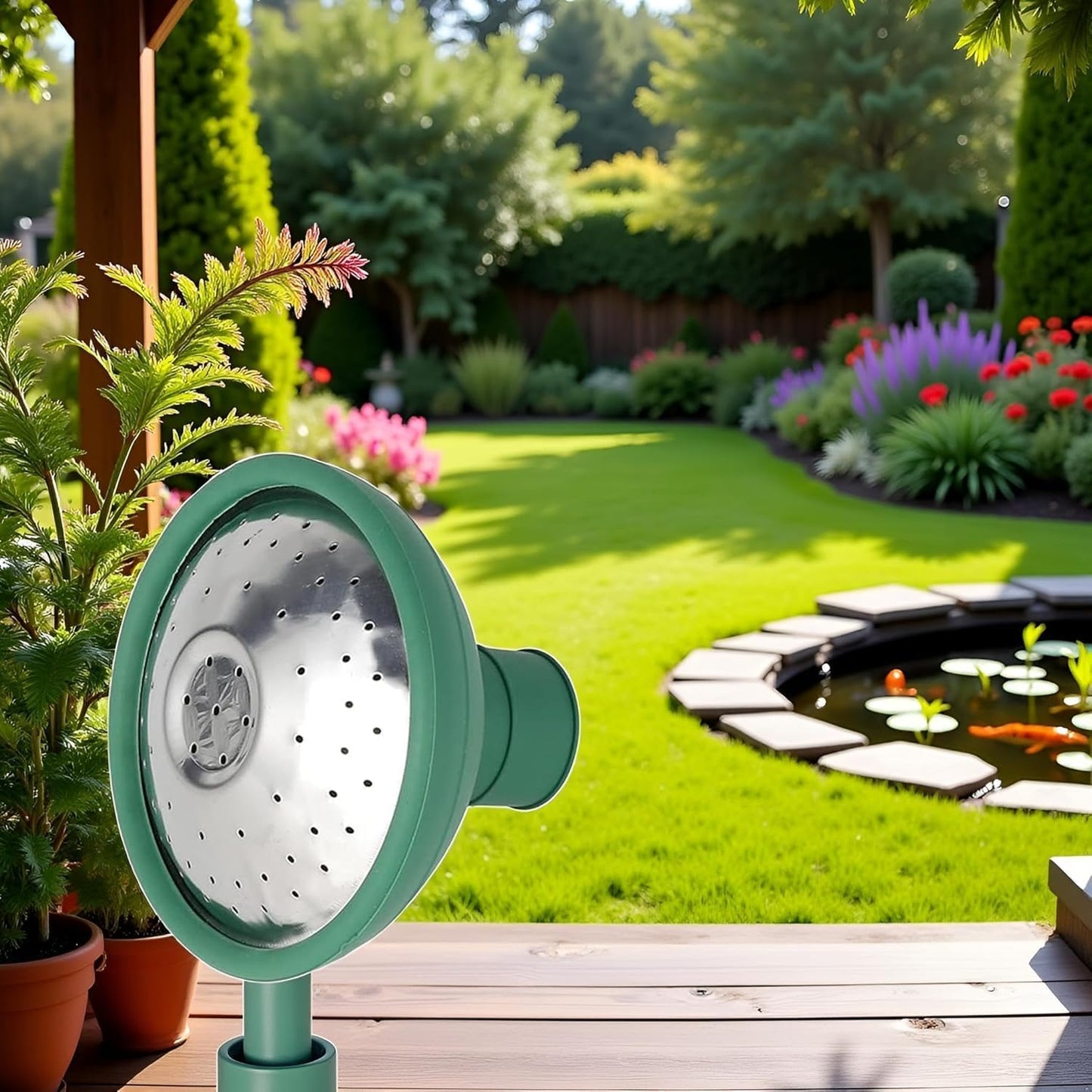 Green Universal Garden Watering Can Rose Head Water Sprinkler Sprayer Fit All Watering Can Rose Watering Can Spout Cover Nozzle Replacement Gardening Watering Equipment