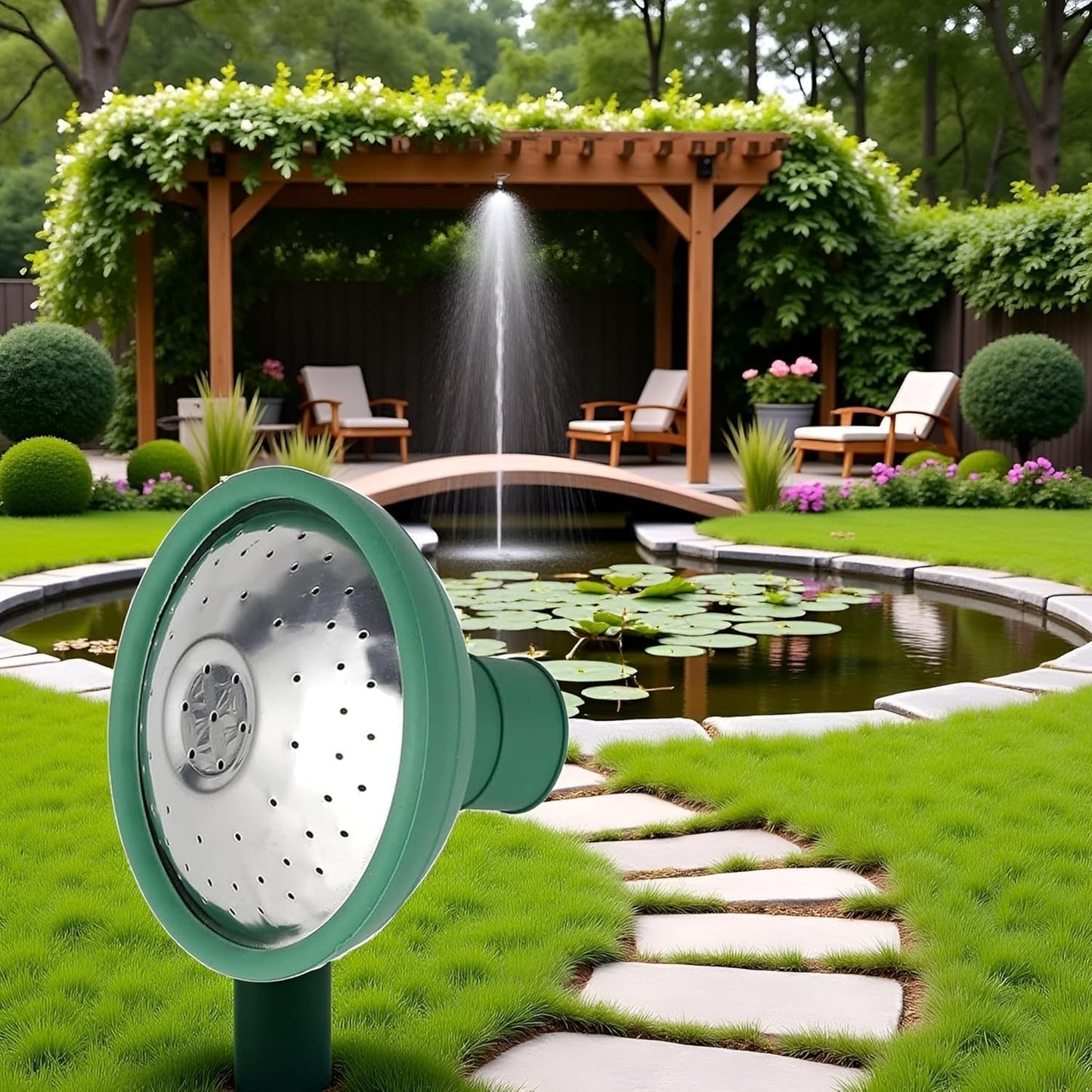 Green Universal Garden Watering Can Rose Head Water Sprinkler Sprayer Fit All Watering Can Rose Watering Can Spout Cover Nozzle Replacement Gardening Watering Equipment