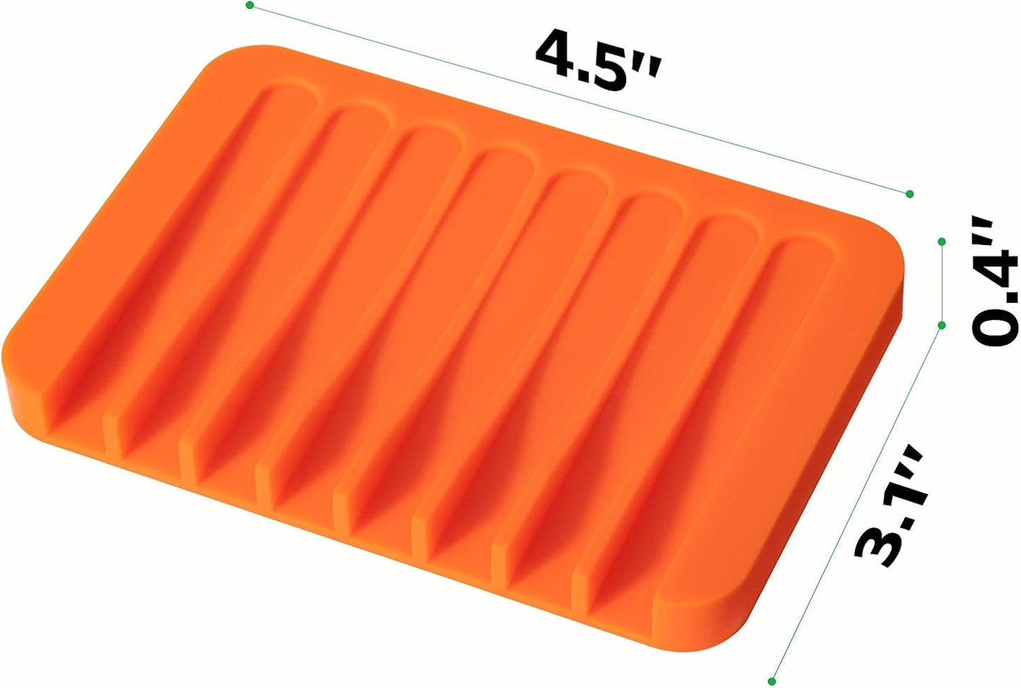 Soap Dish Shower Waterfall Soap Tray Holder for Bathroom, Kitchen, Counter Top, Flexible Silicone, Keep Soap Bars Dry, Easy Cleaning - Orange