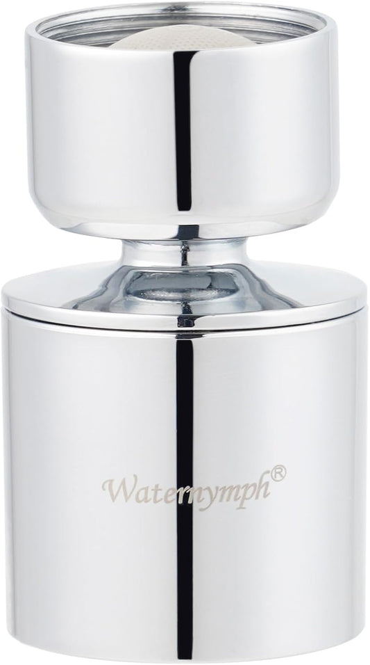 Dual-function 2-Flow Faucet Aerator, Water Saving Swivel Aerator with 2 Sprayer - Faucet Parts Replacement - 55/64 Inch-27UNS Female Thread - Chrome