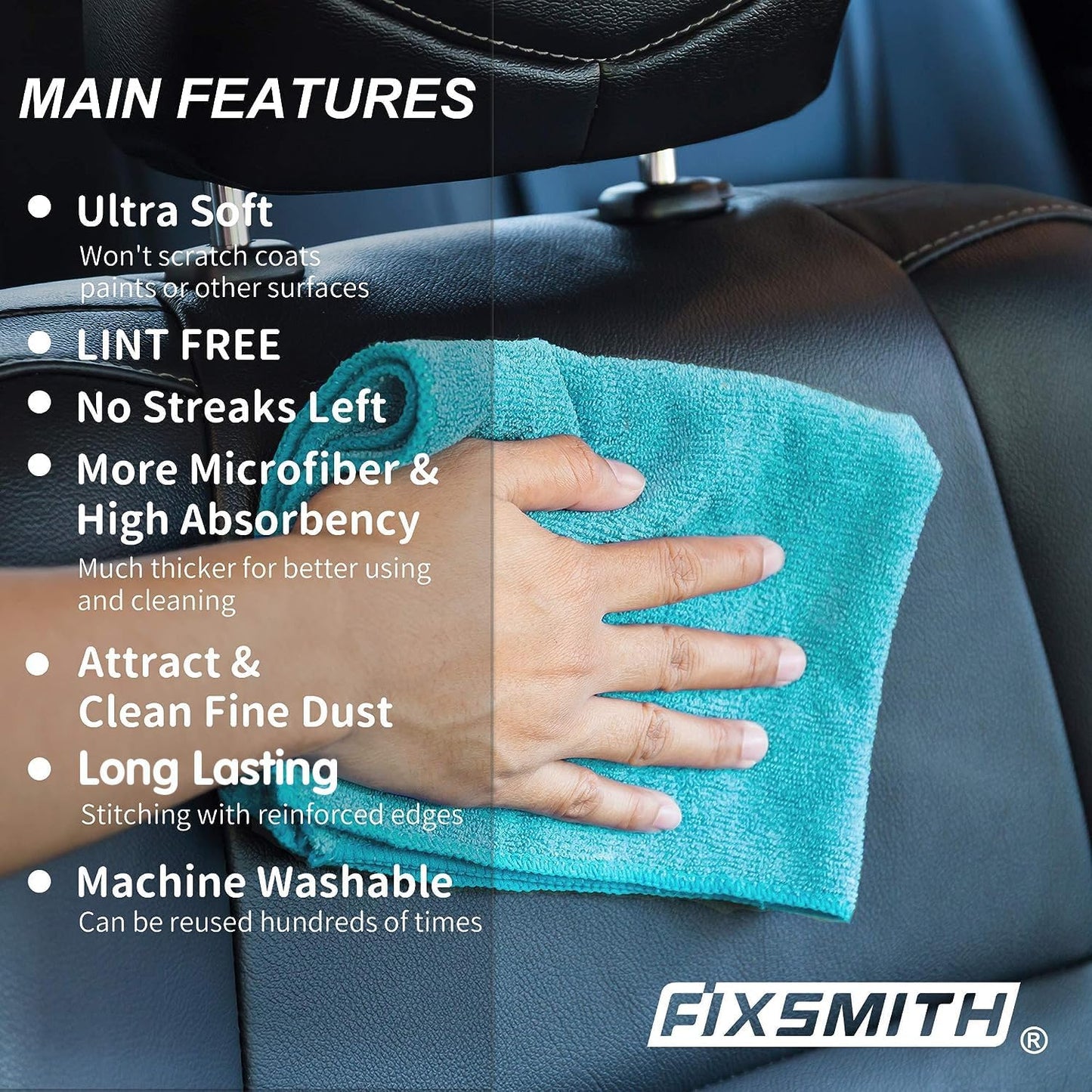 Microfiber Cleaning Cloth - Pack of 8, Size: 12 x 16 in, Multi-Functional Cleaning Towels, Highly Absorbent Cleaning Rags, Lint-Free, Streak-Free Cleaning Cloths for Car Kitchen Home