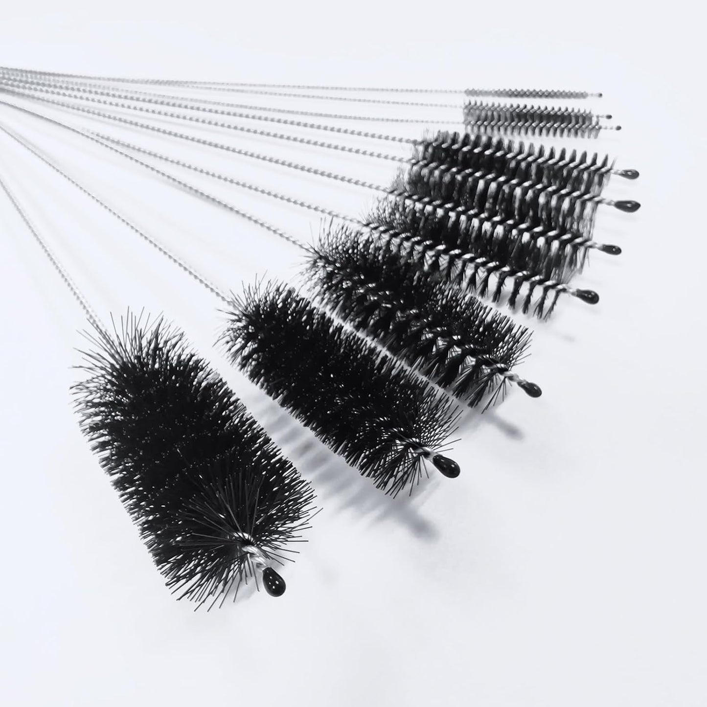 Straw Cleaner Brush Set, Shower Head Cleaner Tool, Nylon Pipe Tube Cleaner 8-inch 10 Different Diameters Set for Tumbler, Water Bottle, Sippy Cup, Sinks and Hummingbird Feeders