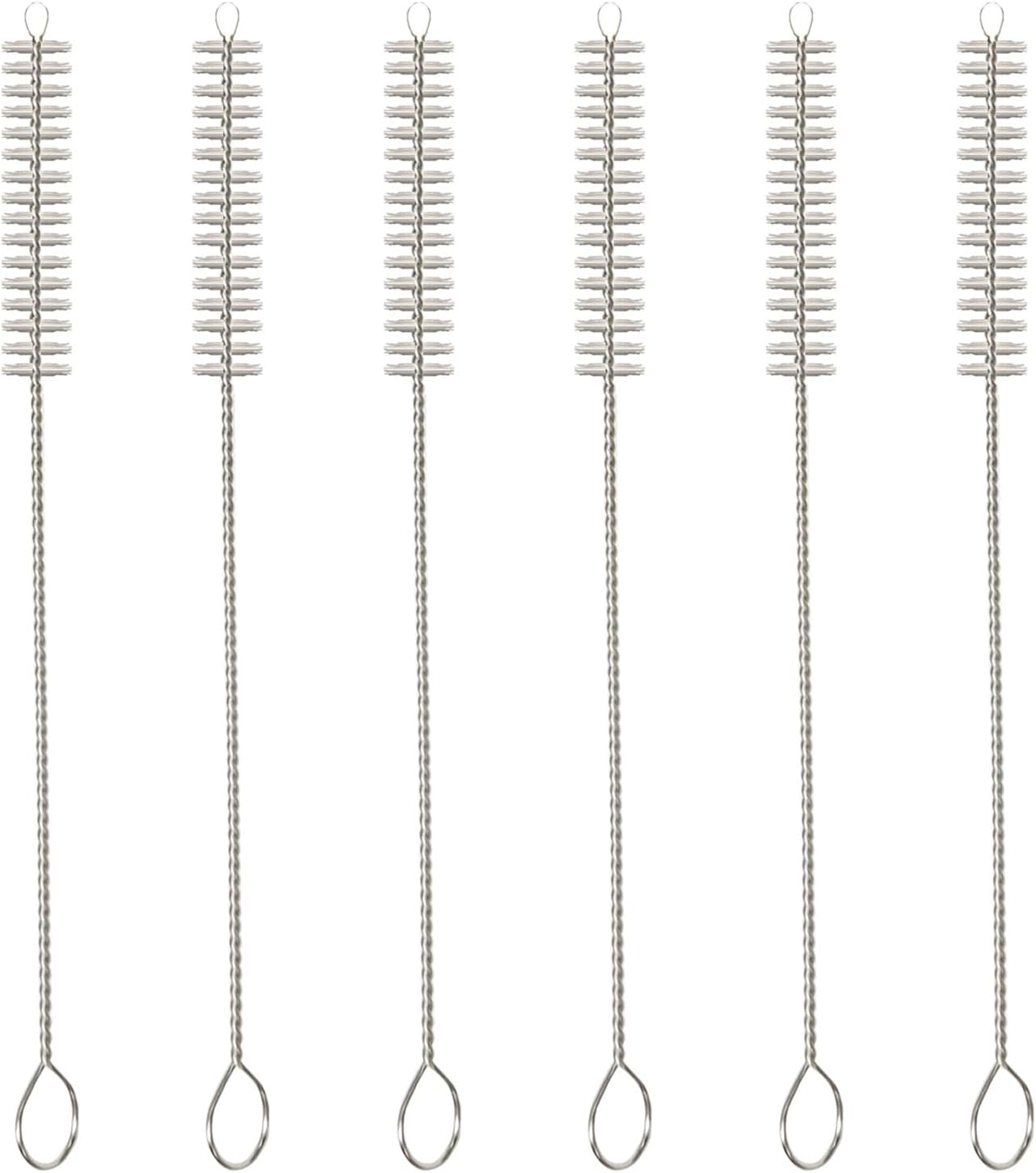 Straw Cleaner Brush Set, 6-Piece Set of Long Cleaning Brushes for Tumbler, Water Bottle, Sippy Cups, Pipes, Tubes, Stainless Steel Drinking Straws, Glass Silicone Metal Straws or Hummingbird Feeders