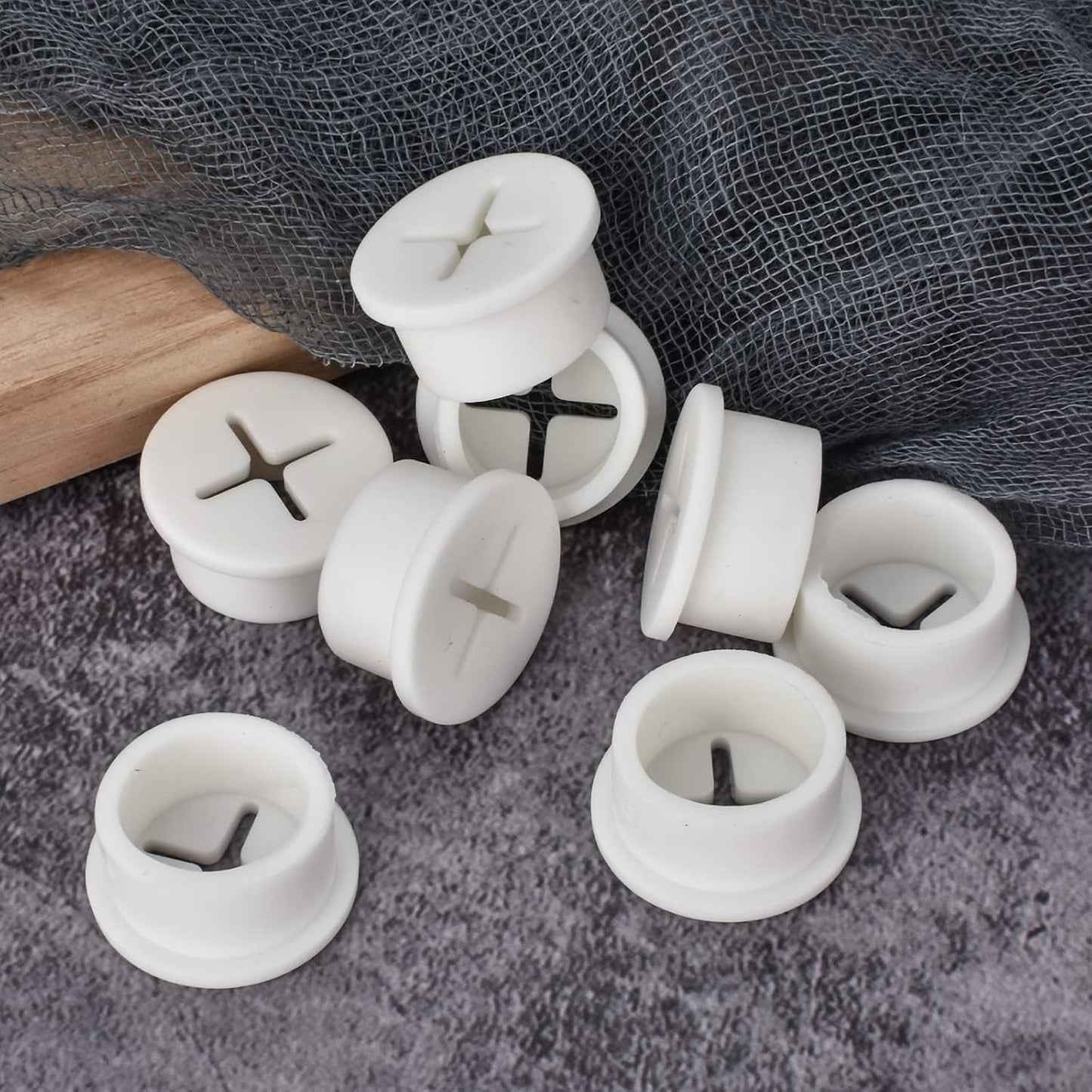 12 Pcs Cable Cord Grommet Silicone Cable Grommet 3/4" Wire Hole Cover Cable Management Wire Organizer Cable Pass Through Desk Grommet for Table, Computer Desk, Office, Home