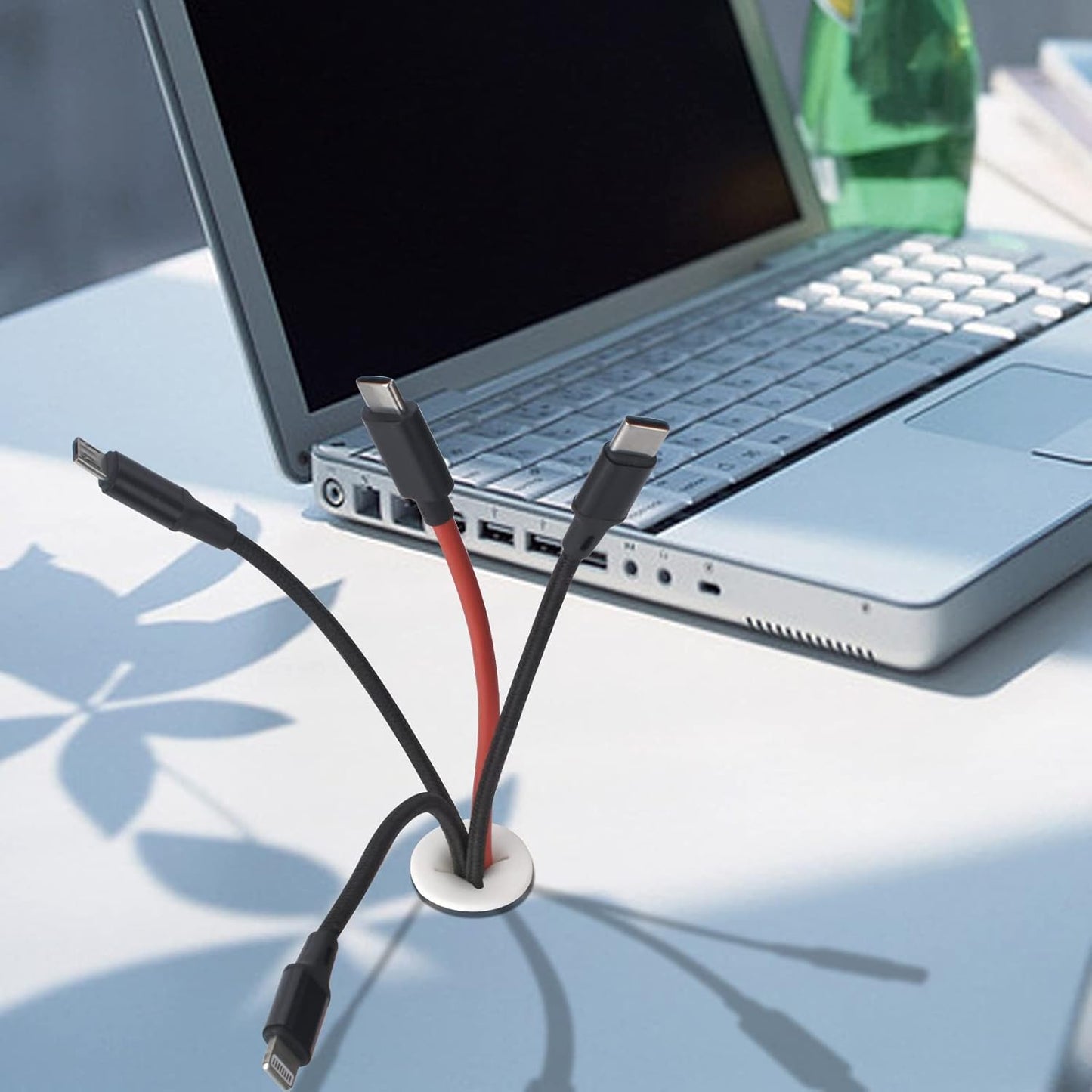 12 Pcs Cable Cord Grommet Silicone Cable Grommet 3/4" Wire Hole Cover Cable Management Wire Organizer Cable Pass Through Desk Grommet for Table, Computer Desk, Office, Home