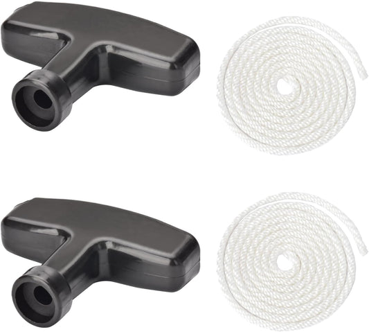 Pull Cord with Recoil Starter Handle Gasoline Engine Starter Handle Grip Recoil Starter Pull Handle for Lawn Mower, Chainsaw, Generator (2 Pack)