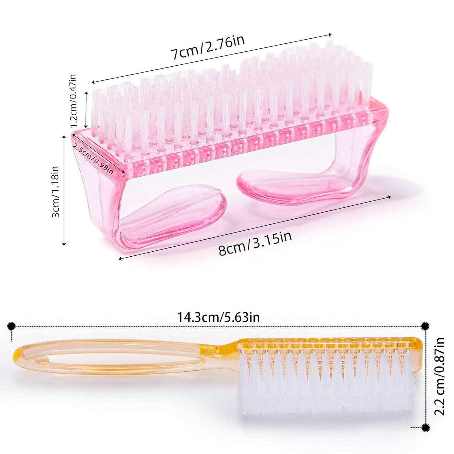 Handle Grip Nail Brush, Hand Fingernail Scrub Cleaning Brushes for Toes and Nails Cleaner, Pedicure Scrubbing tool kit for Men and Women 5 Pack (Multicolor)
