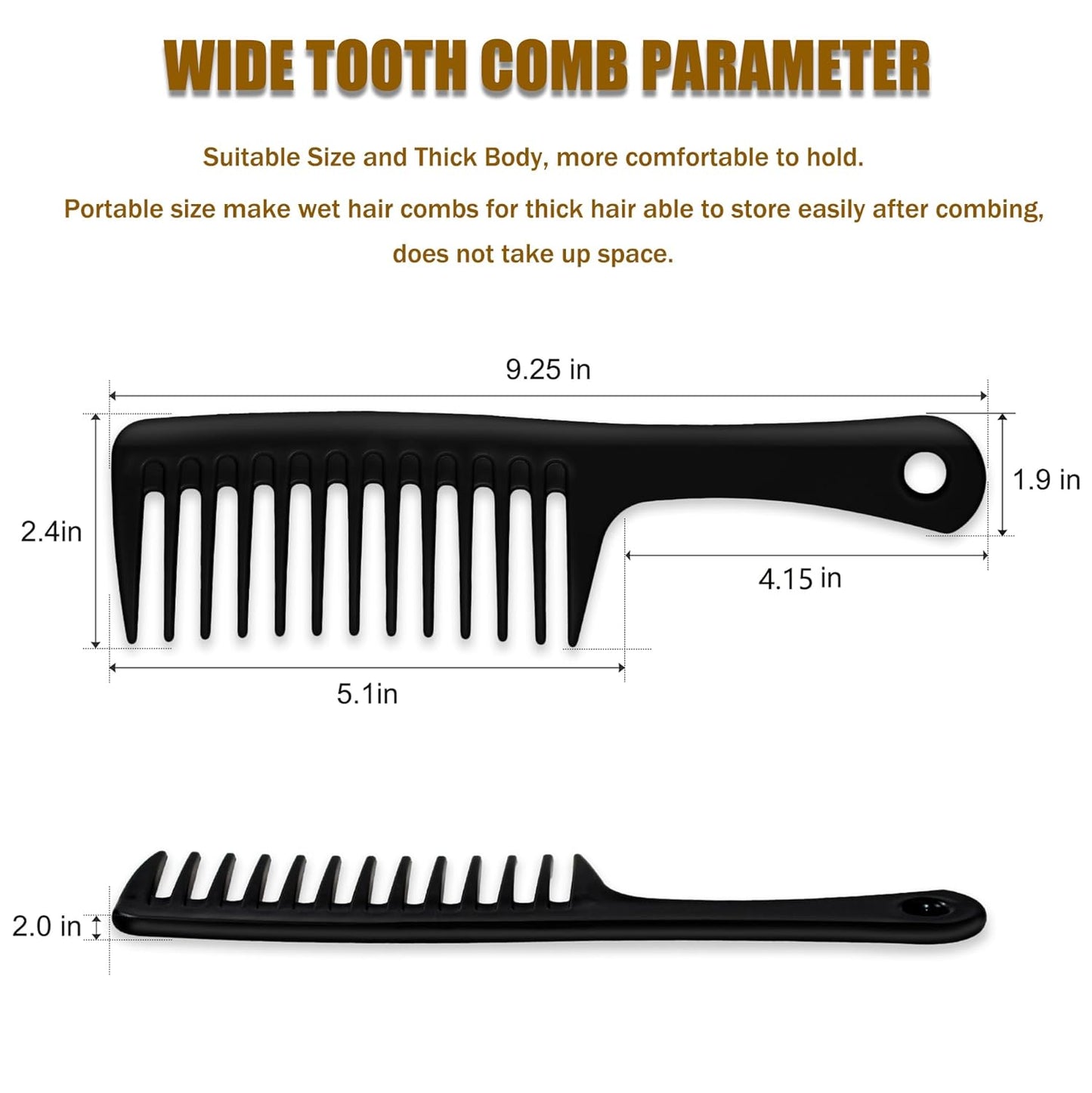 MODENGKGJIAN 4PCS Wide Tooth Detangling Comb, Large Hair Styling Comb for Curly, Wet, Lg Hair (Multi-colored, Polypropylene, Handgrip)