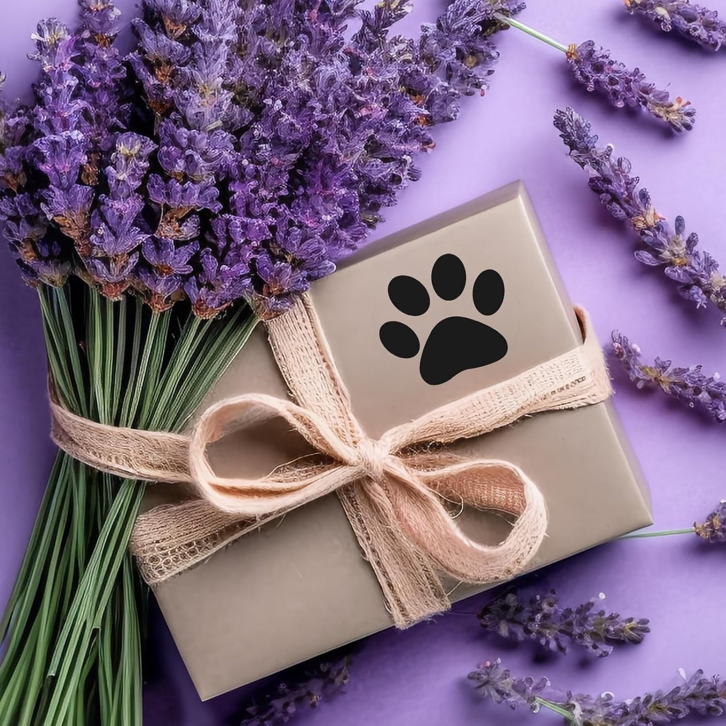 Paw Stickers - Paw Prints Stickers 500Pcs 1.5Inch Puppy Dog Bear Paw Prints Sticker Self Adhesive Clear & Black Paw Patrol Sticker Roll for Birthday Party Envelope Seal Card Gift Packaging