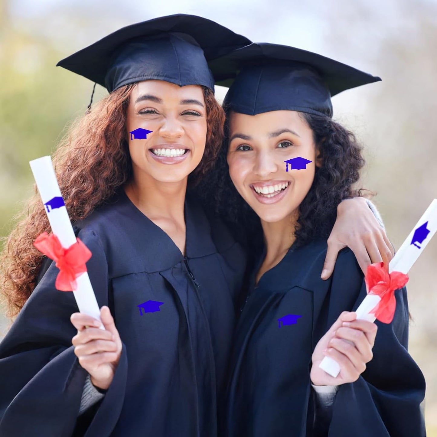 Graduation Cap Stickers 2026 - Blue Graduation Hat Stickers Self-Adhesive Graduations Envelope Seal Sticker 420Pcs Congrats Grad Cap Sticker Class of 2026 for Senior College Grad Party Favor