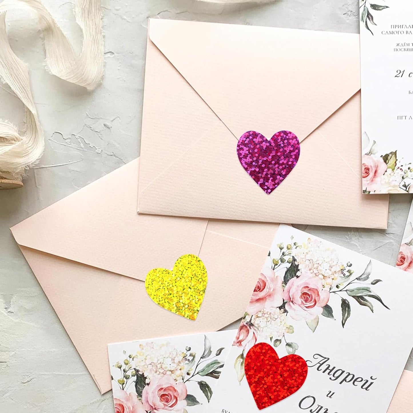 Heart Stickers Star Stickers - 1000Pcs 1Inch Glitter Heart Sticker and Smiley Face Star Sticker for Kids Reward Teacher Classroom Crats DIY Envelope Seal Card Gift Wrapping