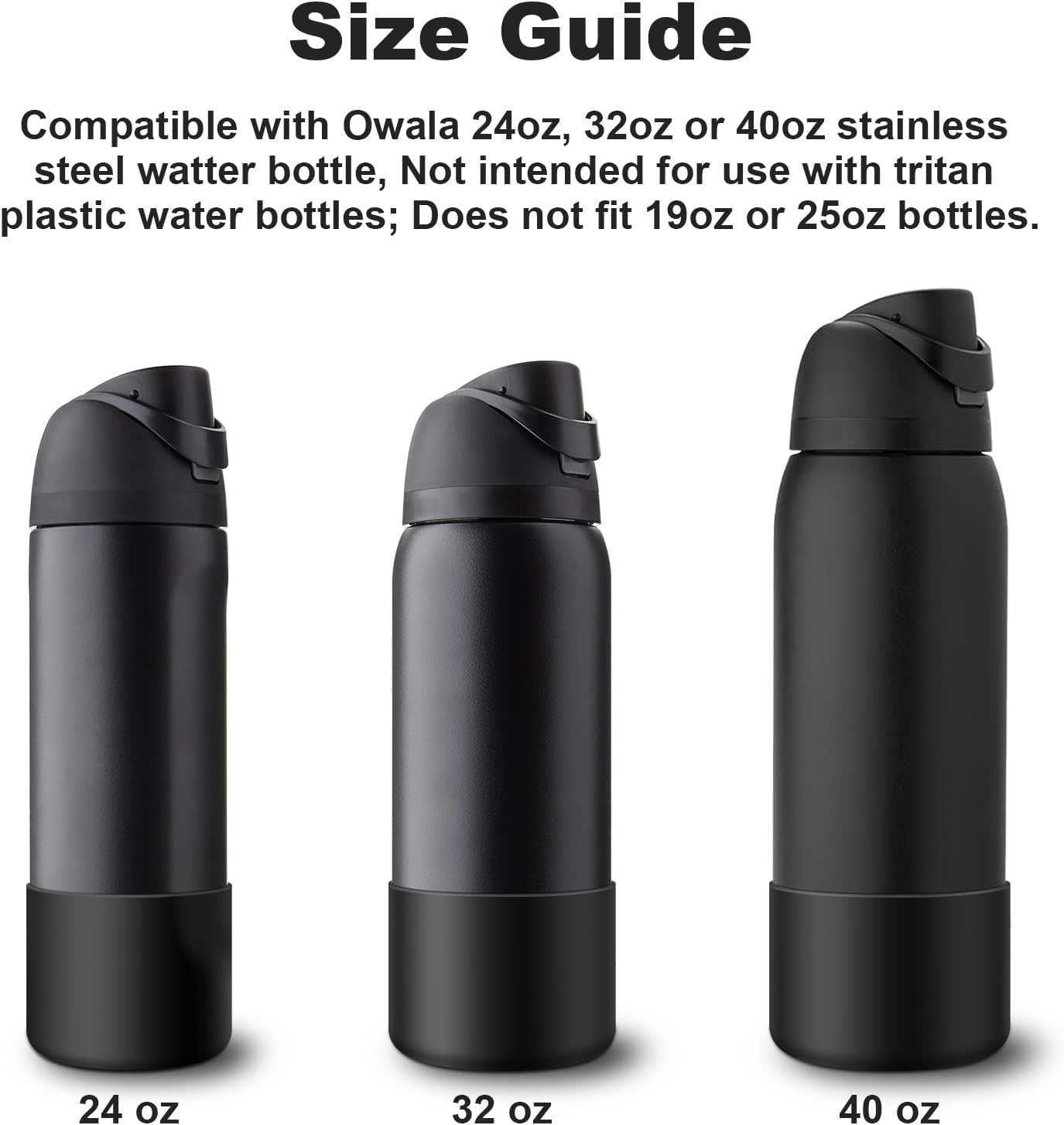 Silice Boot for Owala Water Bottle, 2PCS Anti-Slip Protective Sleeve for FreeSip/Twist/Flip Water Bottles, BPA Free, Dishwasher Safe, Bottom Bumper Cover Cup Accessories