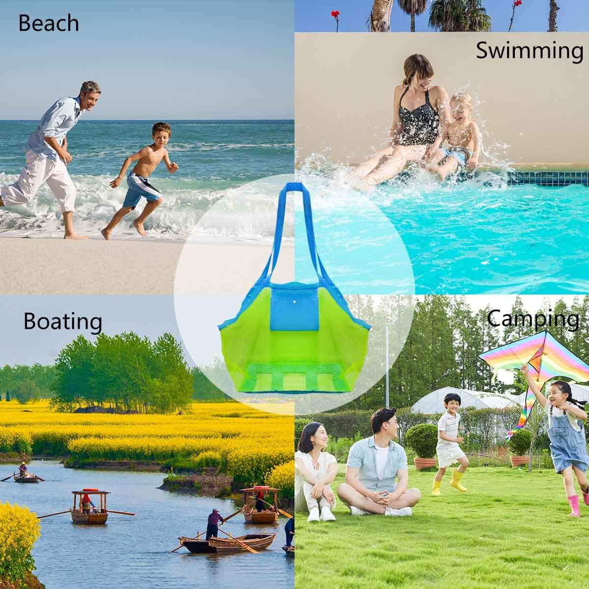 Mesh Beach Toys Bag Extra Large Bags and Totes Sand Tote Storage Children Toy Organizer Kids Collector Perfect for Holding Stay Away from Christmas Gift