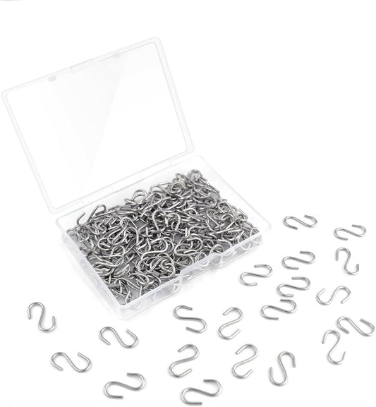 100 Mini S Hooks - Metal Shaped Hangers for Crafts, Jewelry & DIY Key Chains