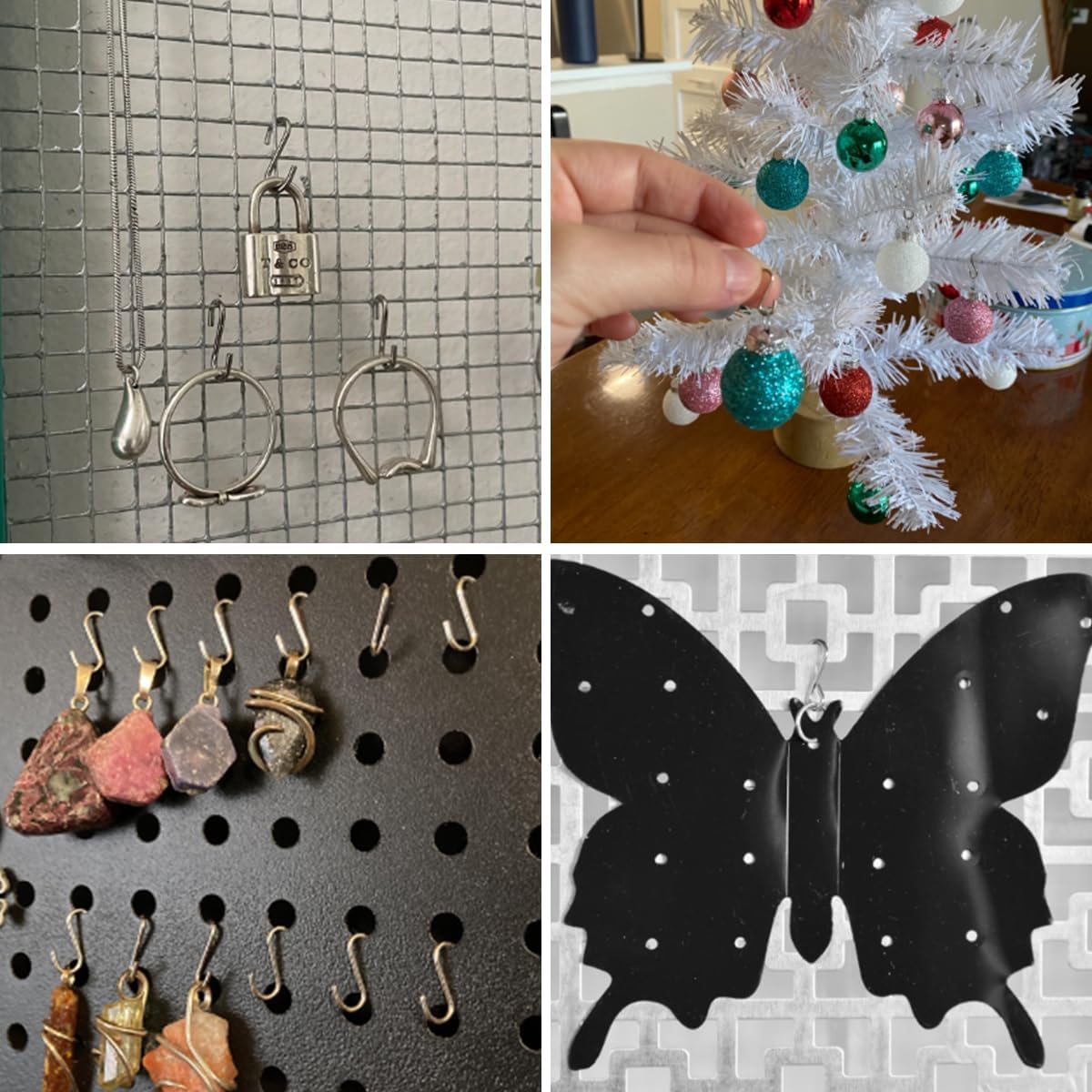 100 Mini S Hooks - Metal Shaped Hangers for Crafts, Jewelry & DIY Key Chains