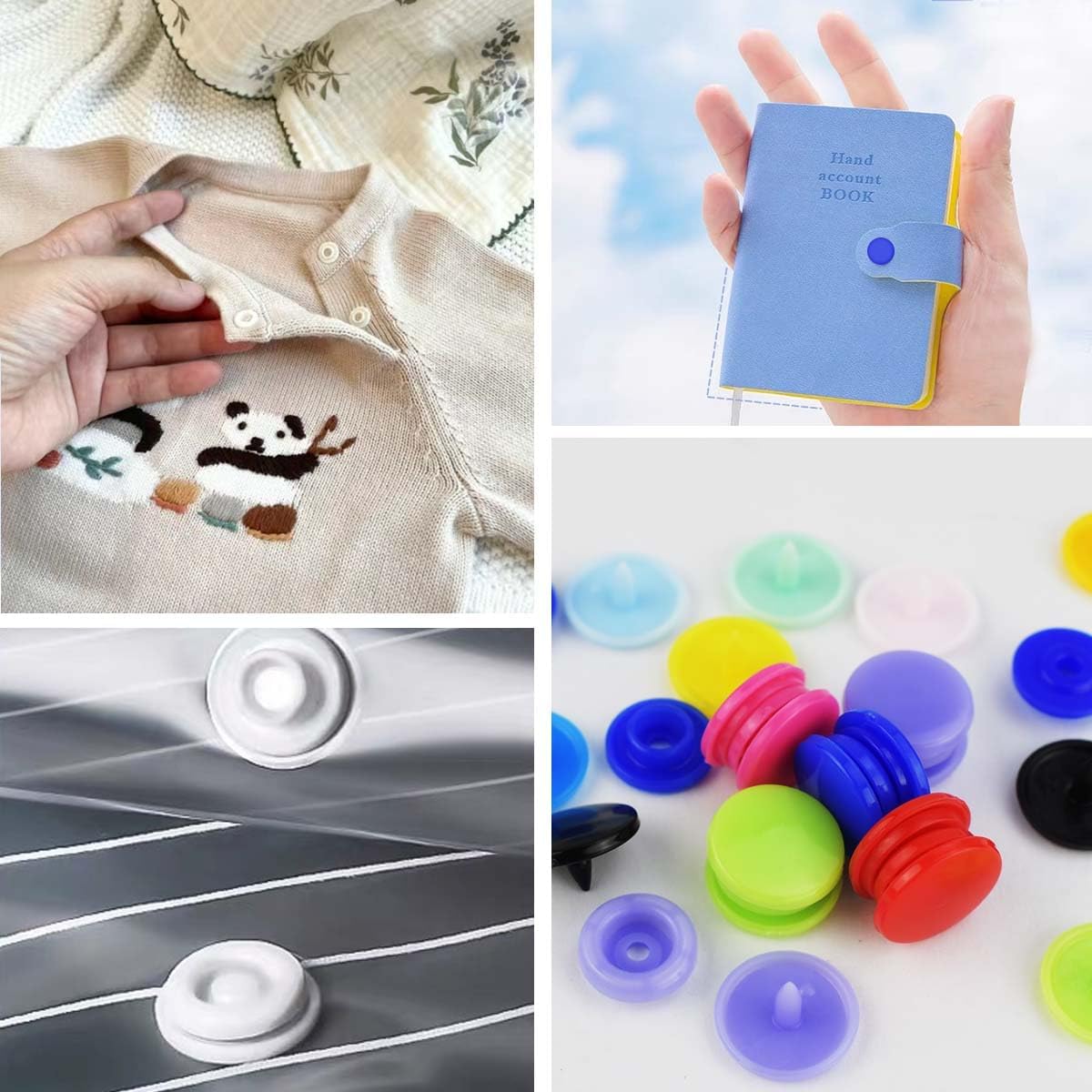 150 Sets Plastic Snaps Fasteners T5 Resin Snap Buttons Kit for Clothing Sewing Crafting No-Sew Round with Storage Organizer Crafts Cloth Diaper Bibs Bags (15 Colors)